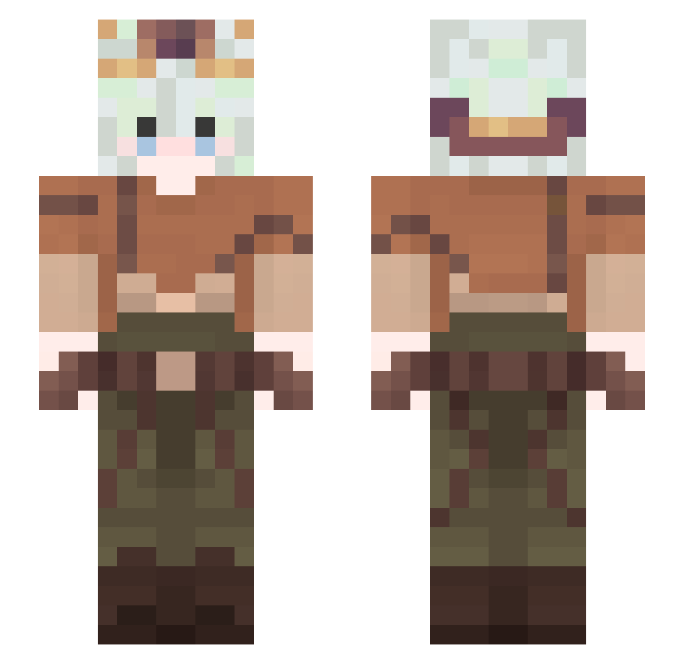 VocalMisfit Minecraft skin, front and back view