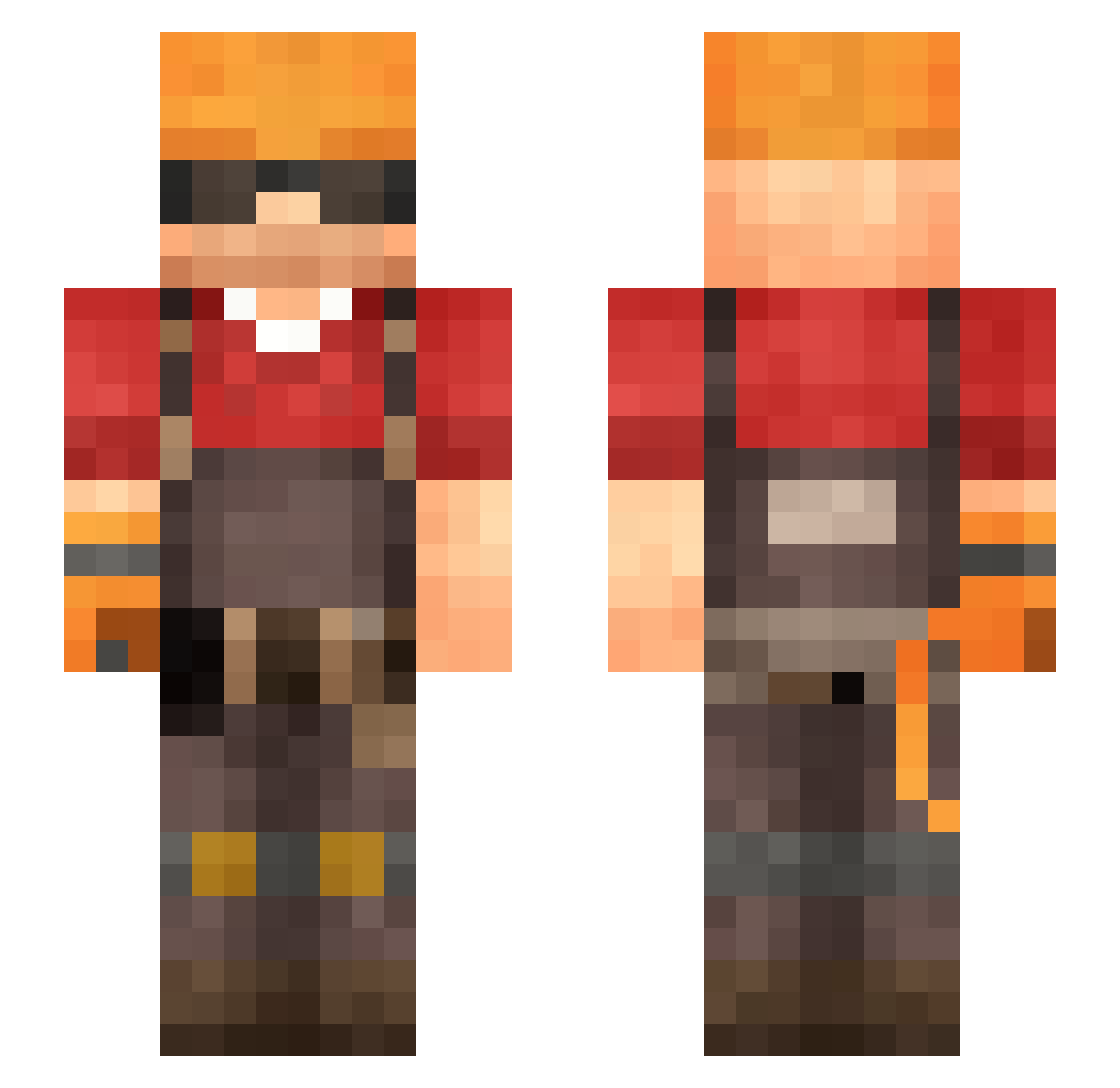 ZallenHunter Minecraft skin, front and back view