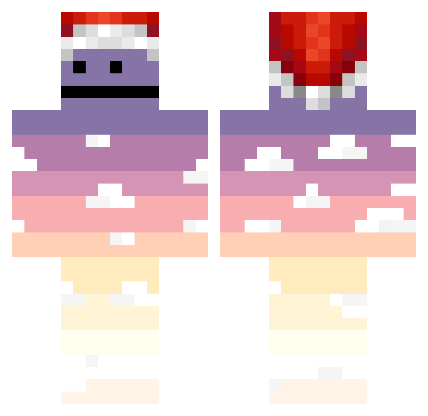 BASTE_PTX Minecraft skin, front and back view