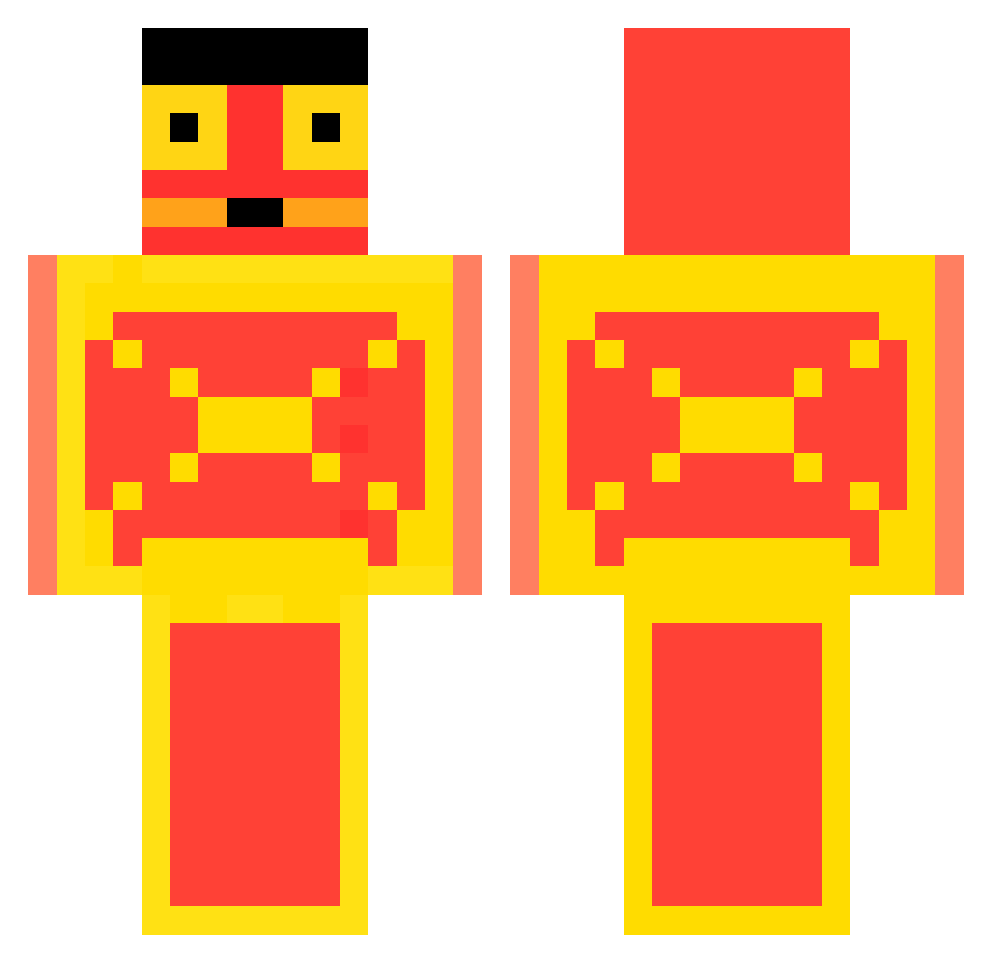 Assist22 Minecraft skin, front and back view