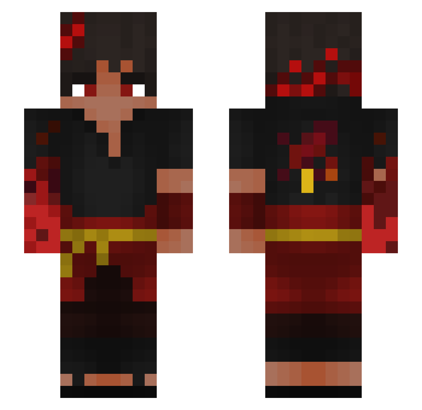 Dxrkz_ Minecraft skin, front and back view