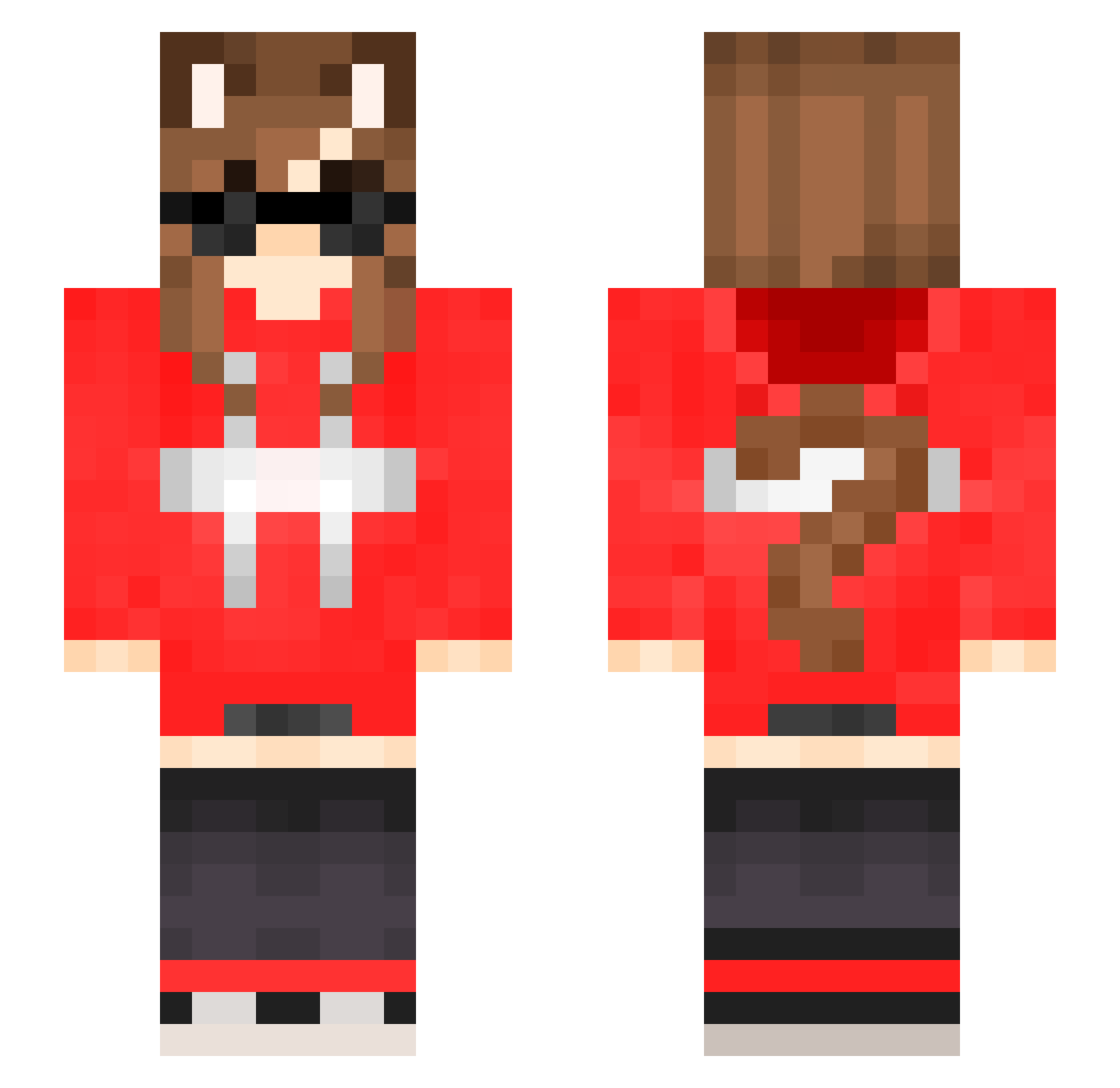 JolerAweboo Minecraft skin, front and back view