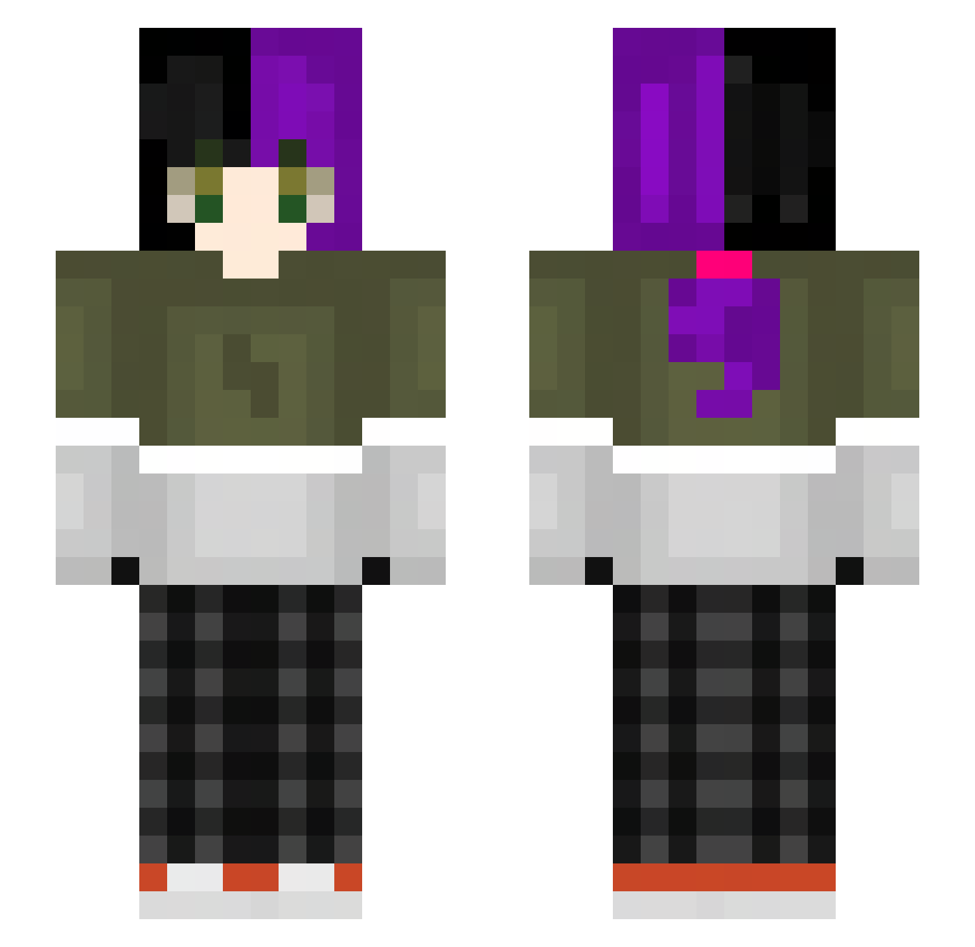 SamiMac09 Minecraft skin, front and back view