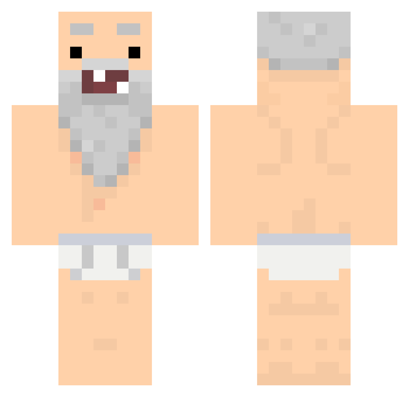 SapatoSocial Minecraft skin, front and back view