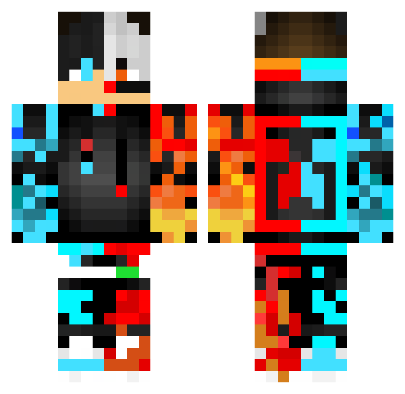LB100000 Minecraft skin, front and back view