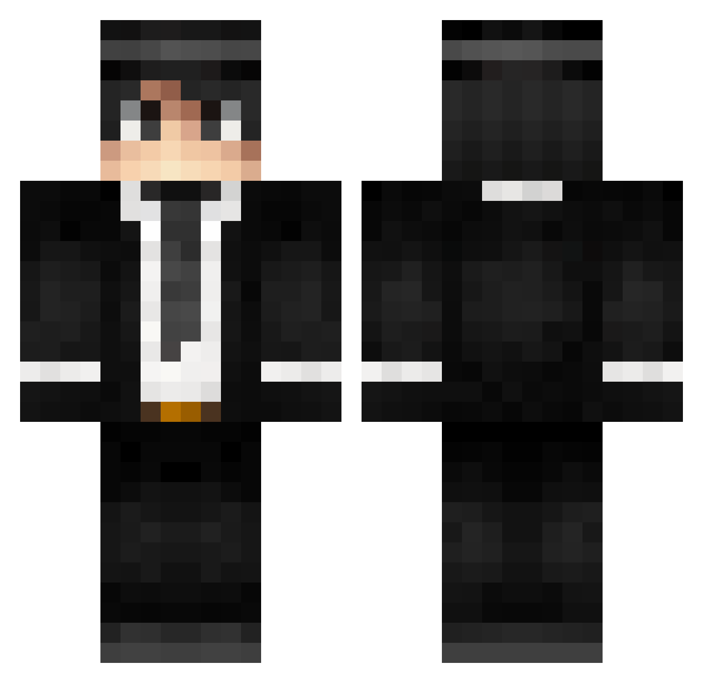 Rappery Minecraft skin, front and back view