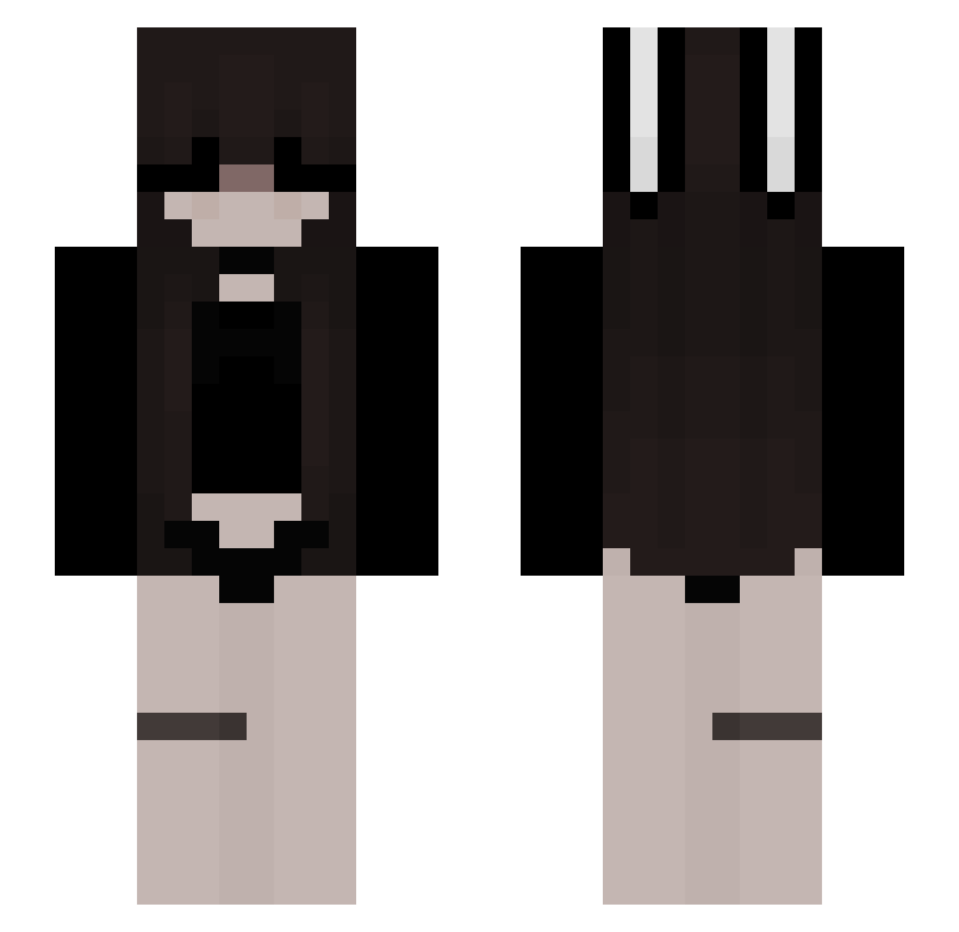 WhyNoKnockback Minecraft skin, front and back view
