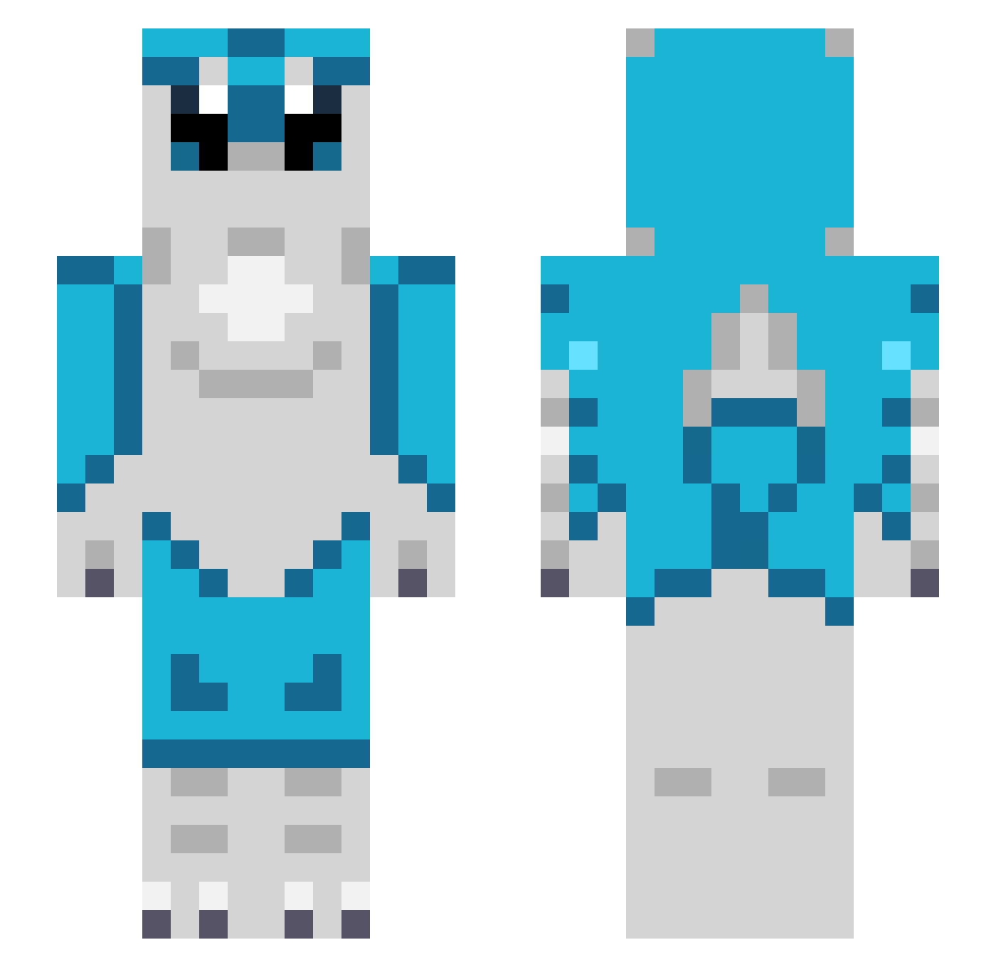 SnowtheAvali Minecraft skin, front and back view