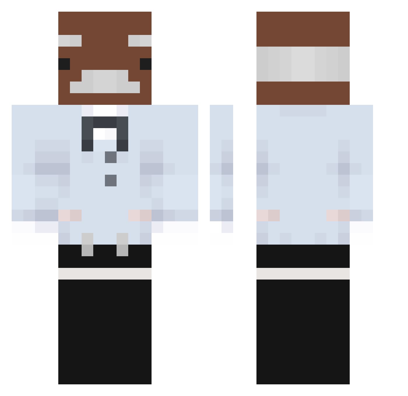 RyuseiShido Minecraft skin, front and back view