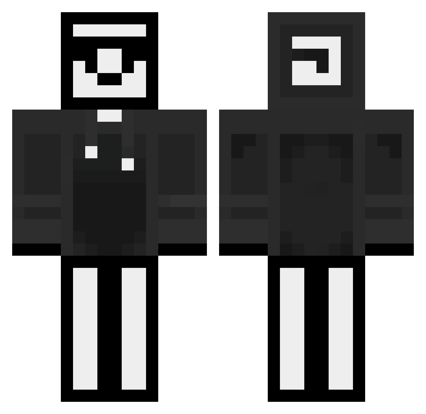 SYo736 Minecraft skin, front and back view