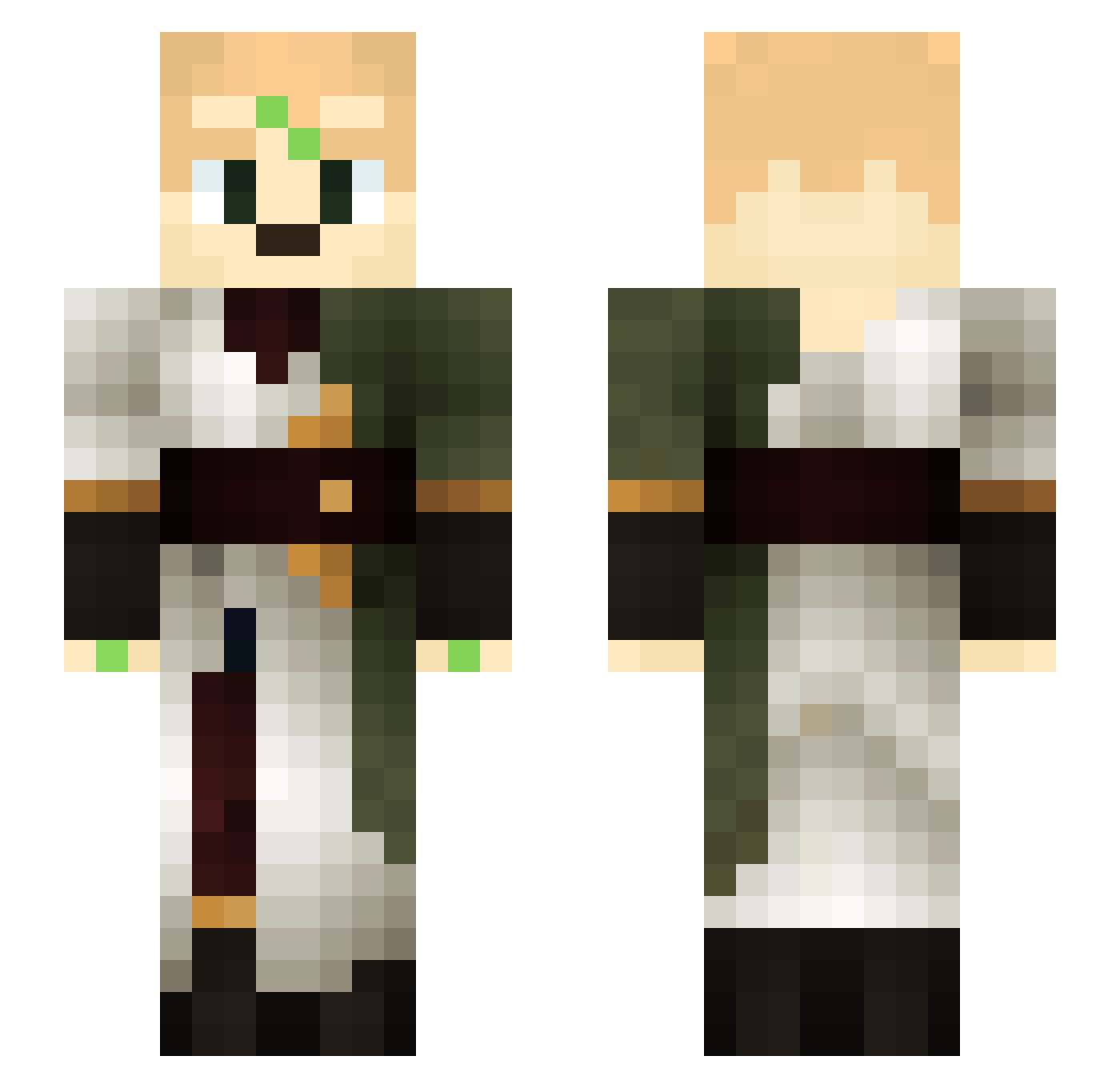 TheLittleToxic Minecraft skin, front and back view