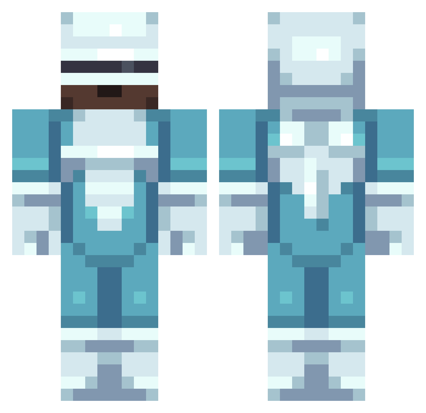 pumjfgl Minecraft skin, front and back view