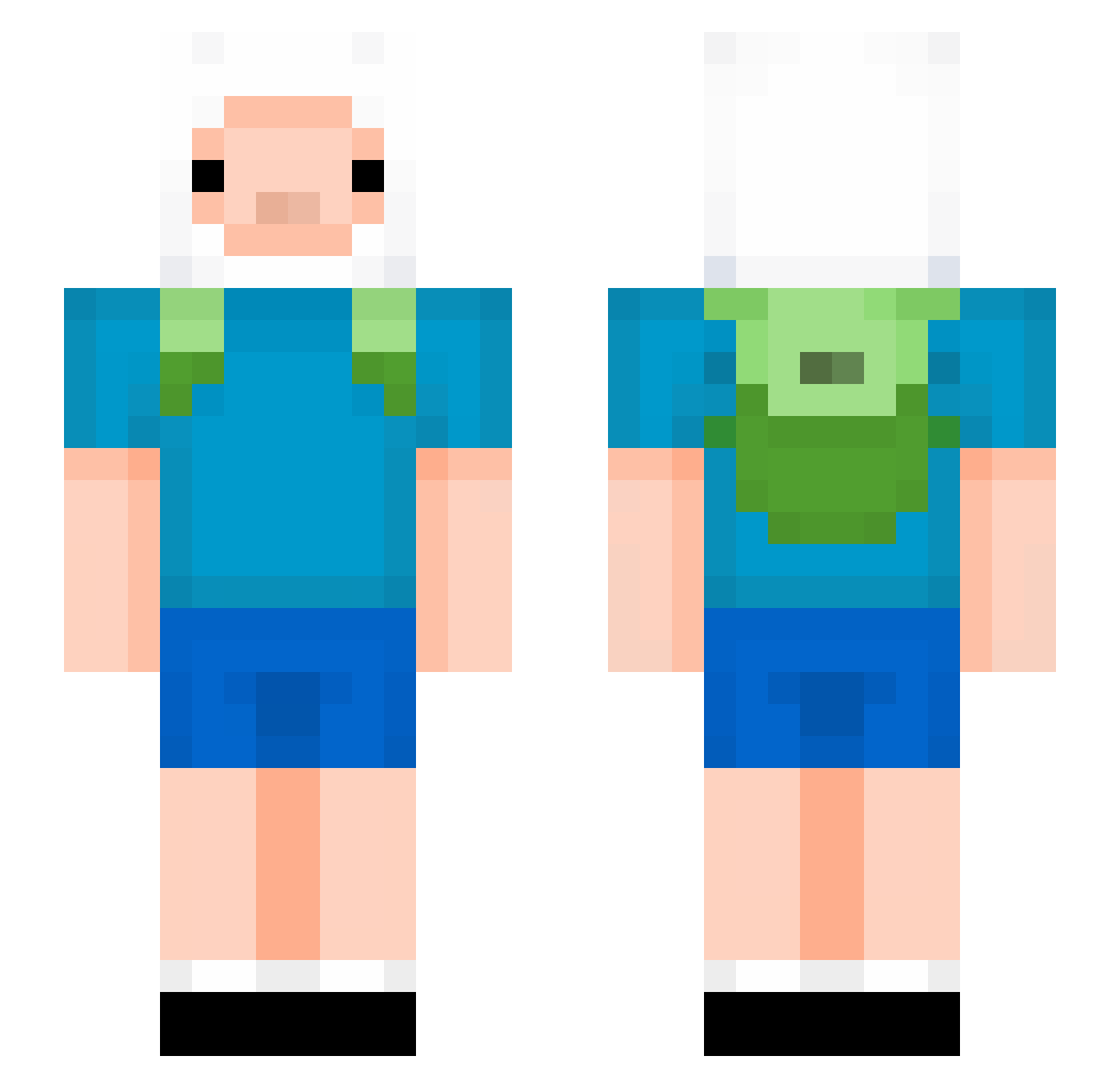 YOUBAL Minecraft skin, front and back view