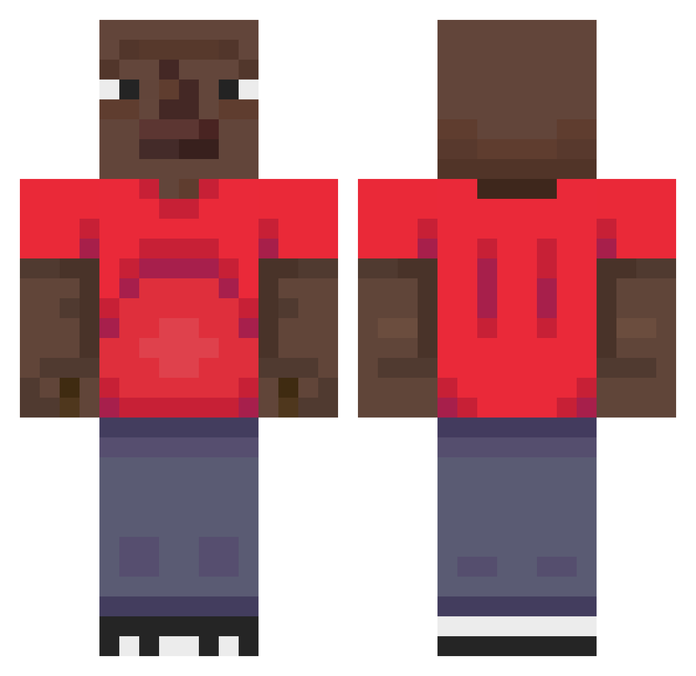 qkrdojin Minecraft skin, front and back view