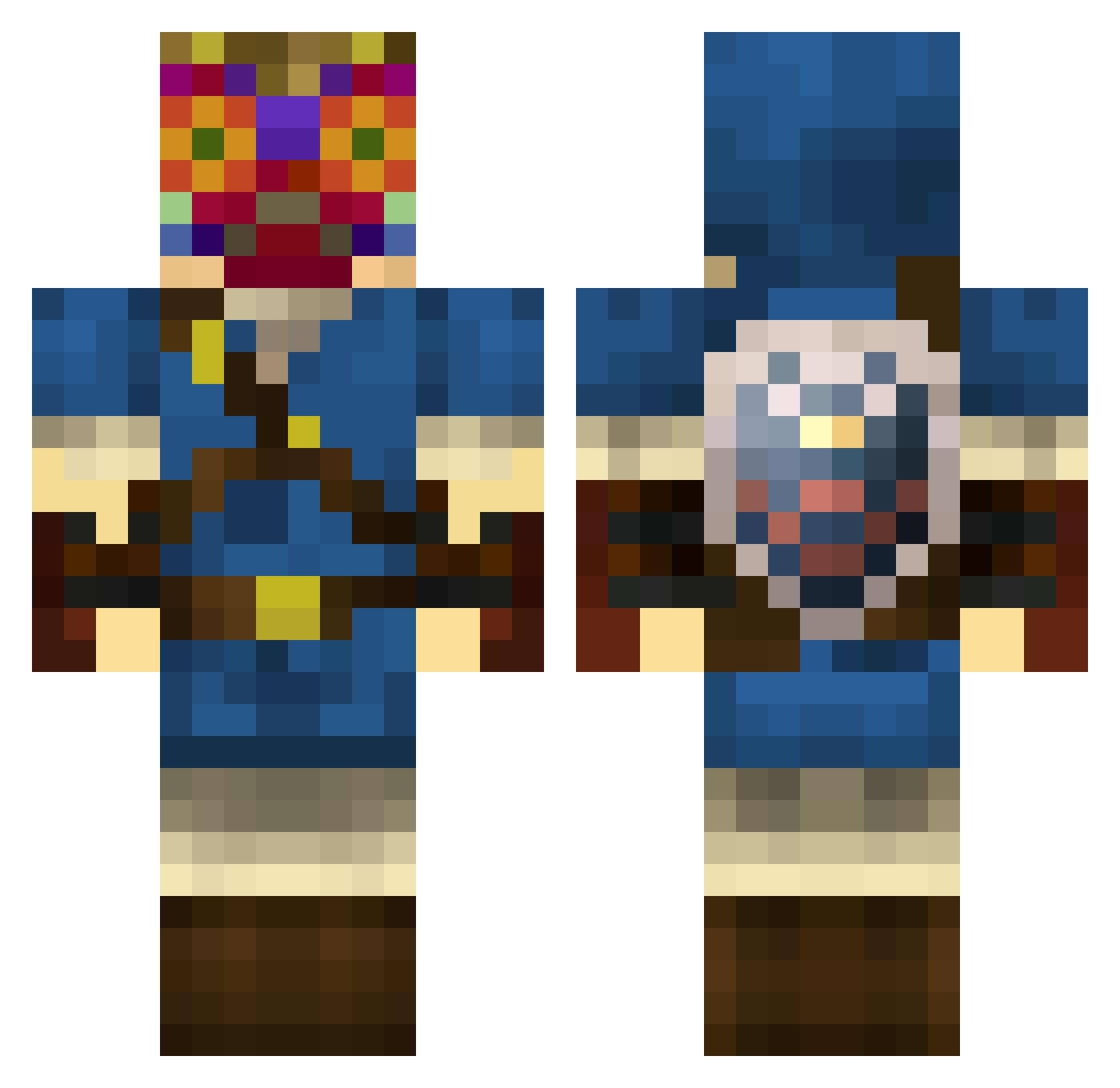 Orch Minecraft skin, front and back view