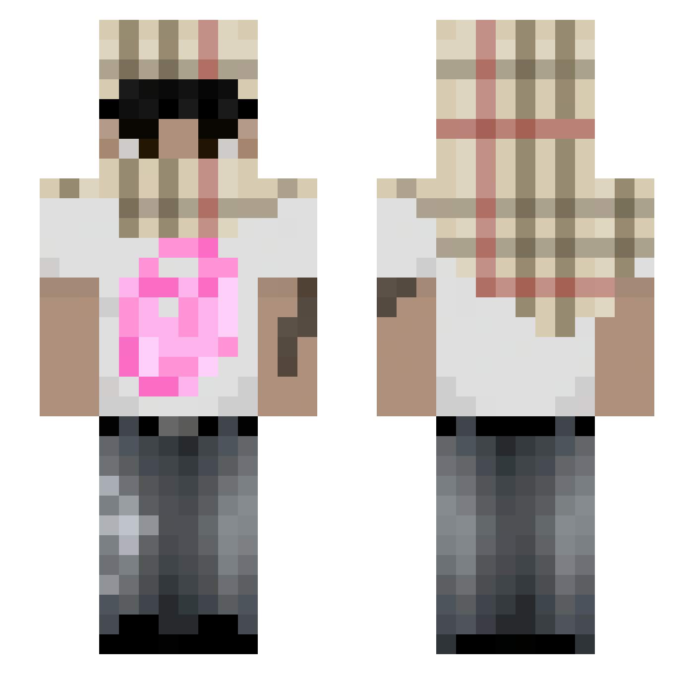 Nexlor44 Minecraft skin, front and back view
