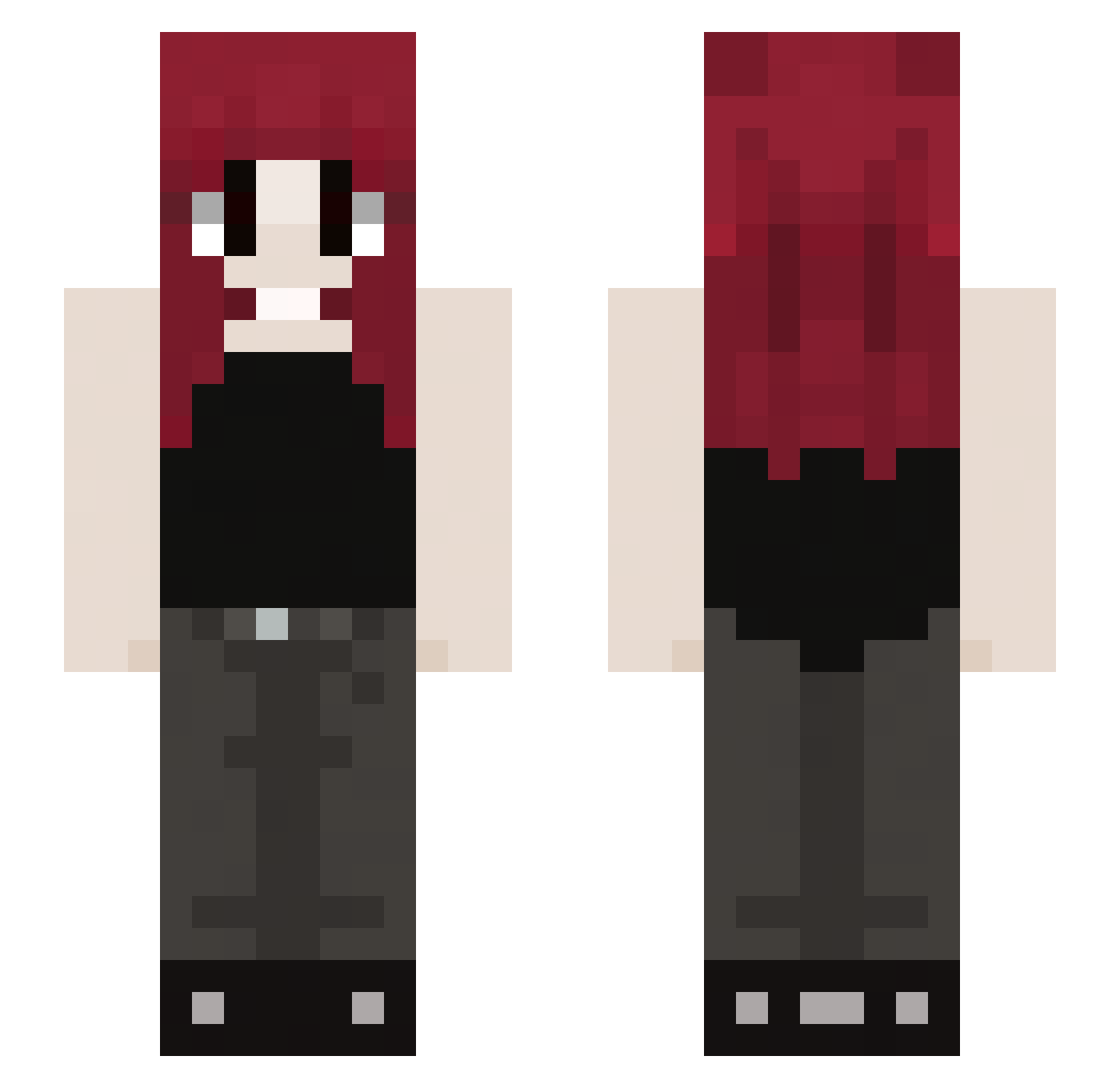 samxnly Minecraft skin, front and back view