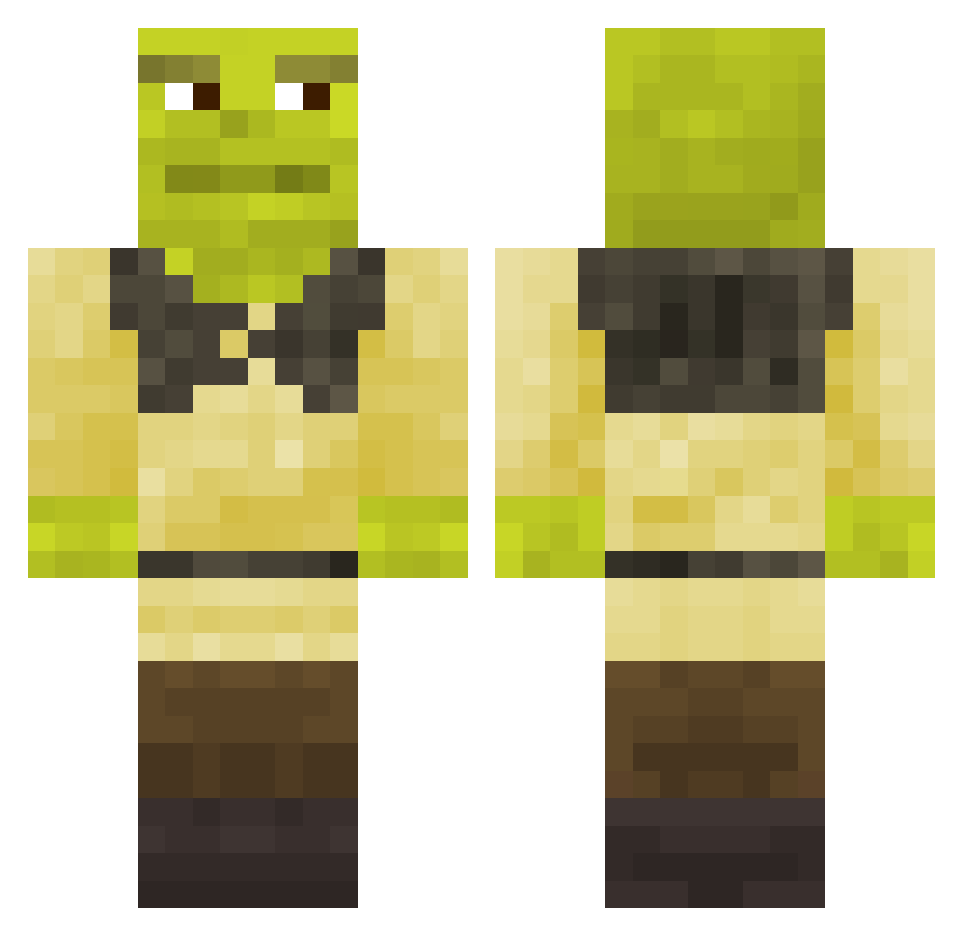 WittyChico1 Minecraft skin, front and back view