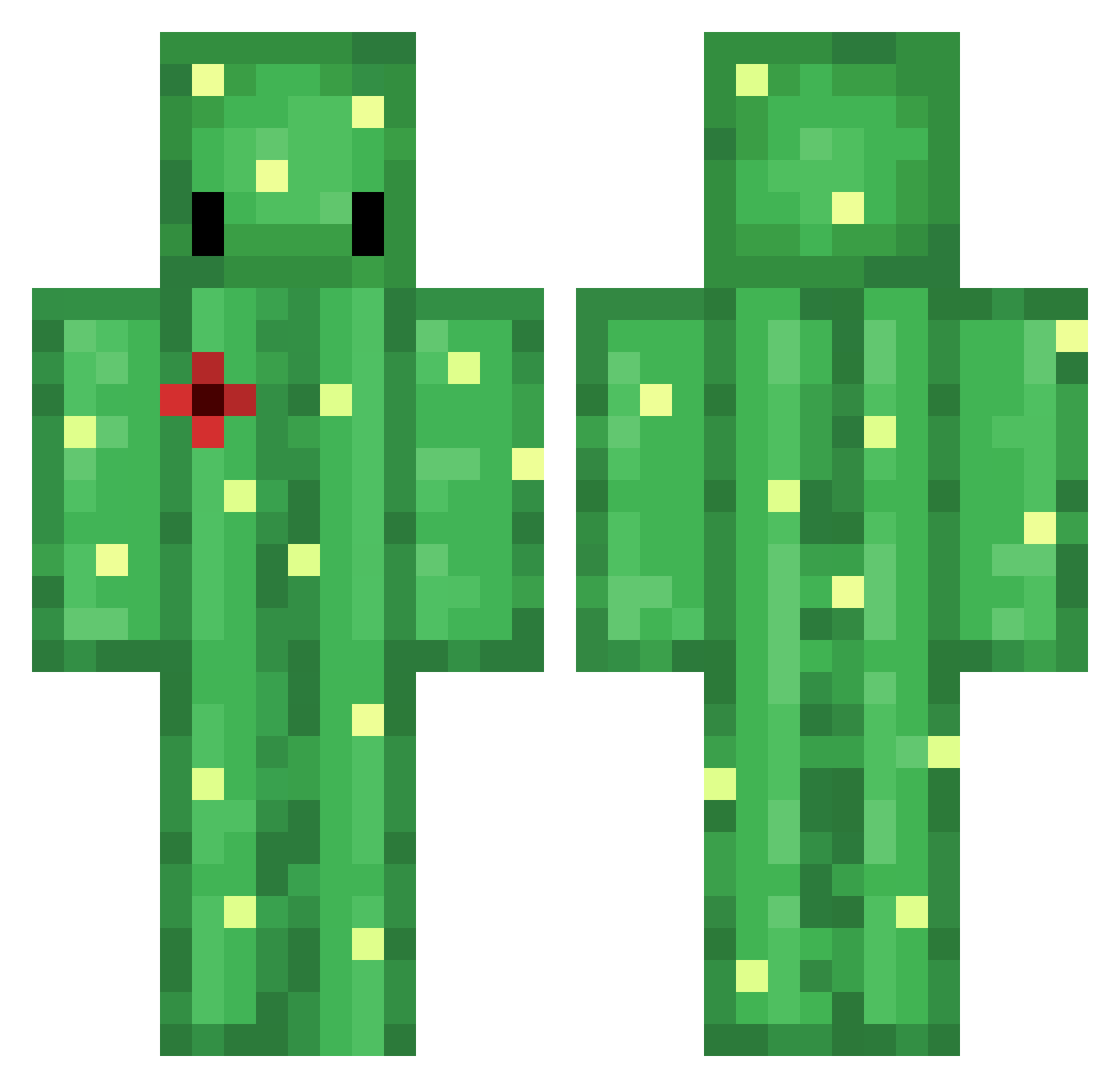 WAYTOOJAME Minecraft skin, front and back view