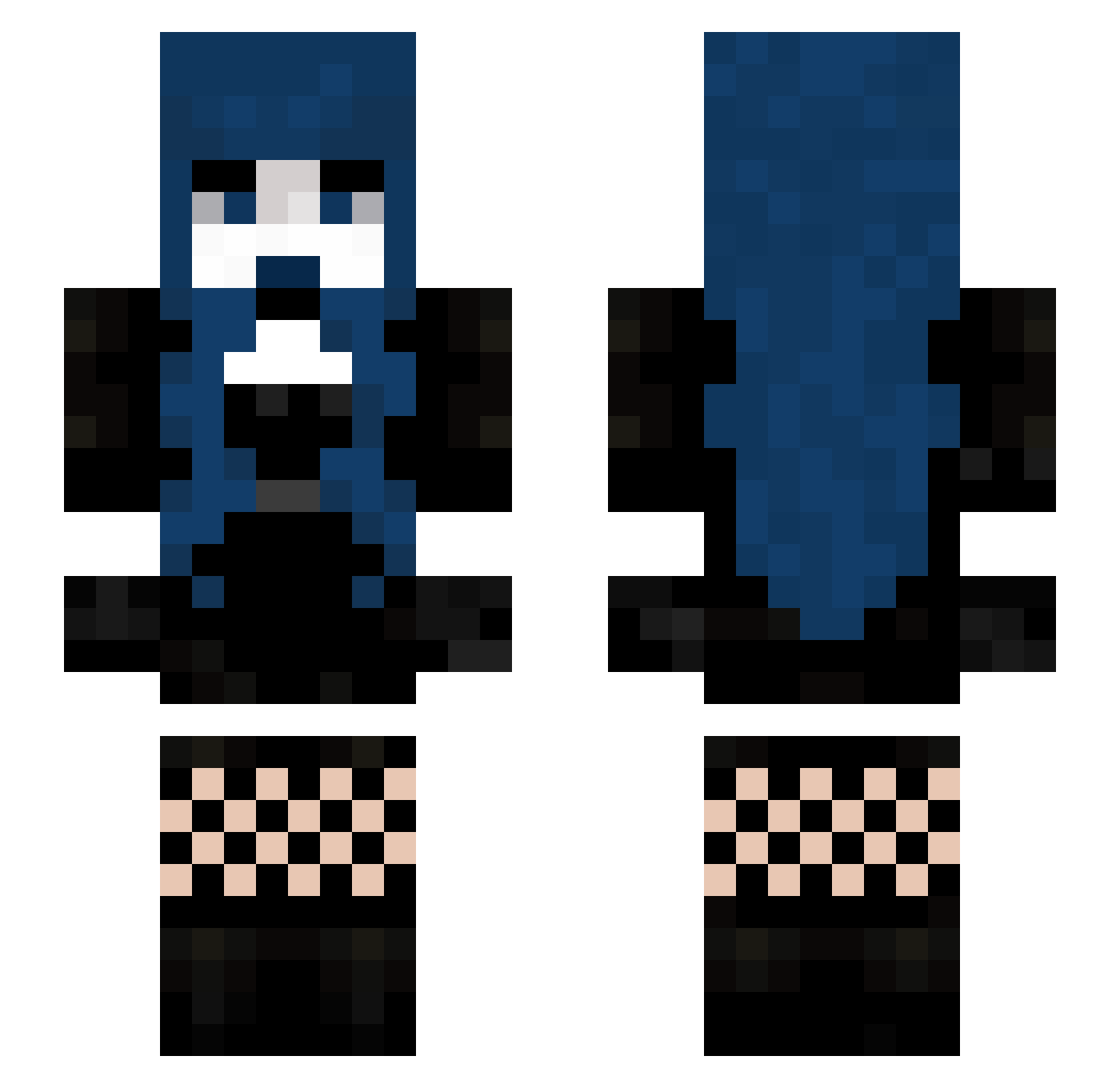 Meewey Minecraft skin, front and back view