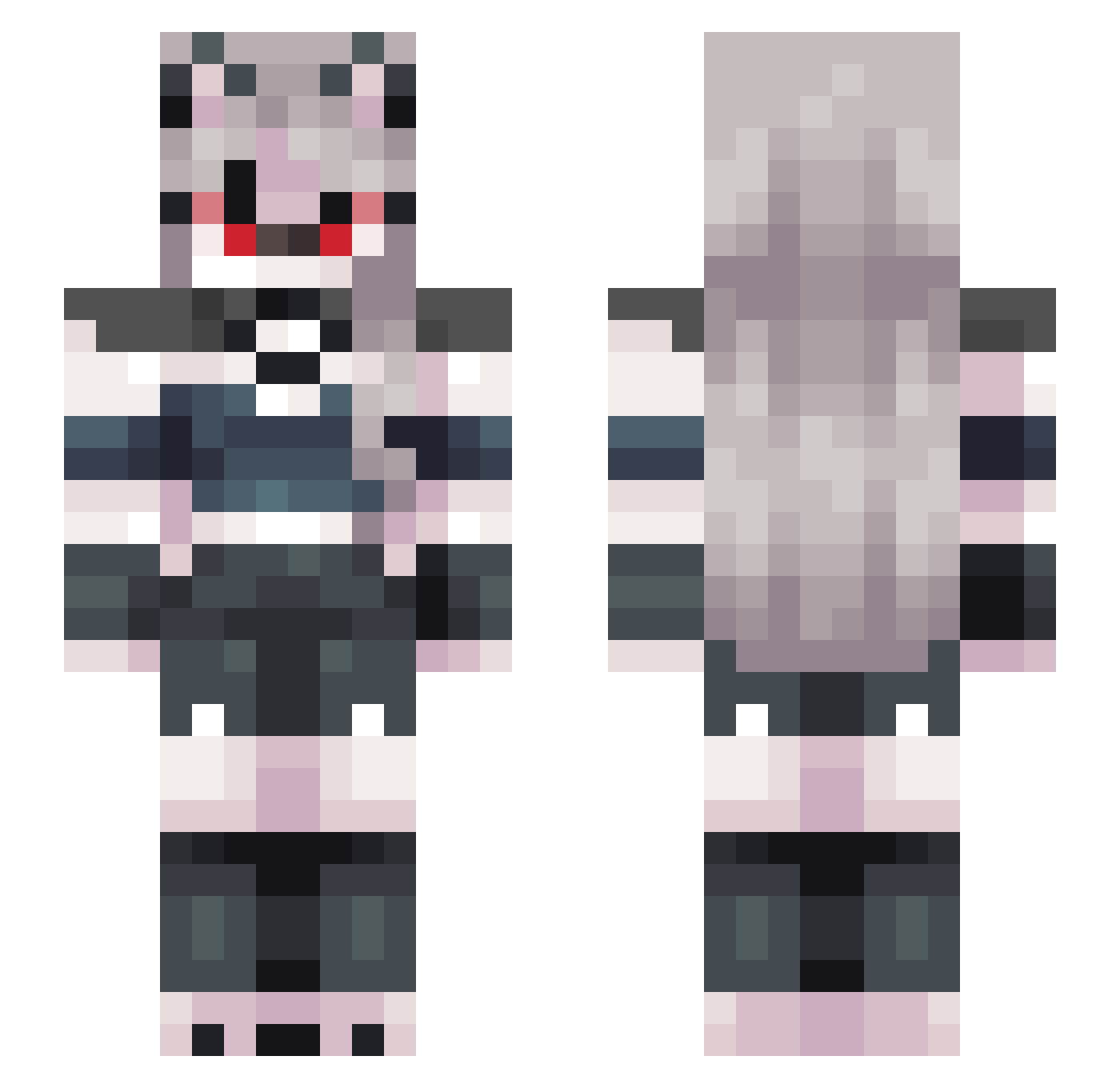 Kruttgutt Minecraft skin, front and back view
