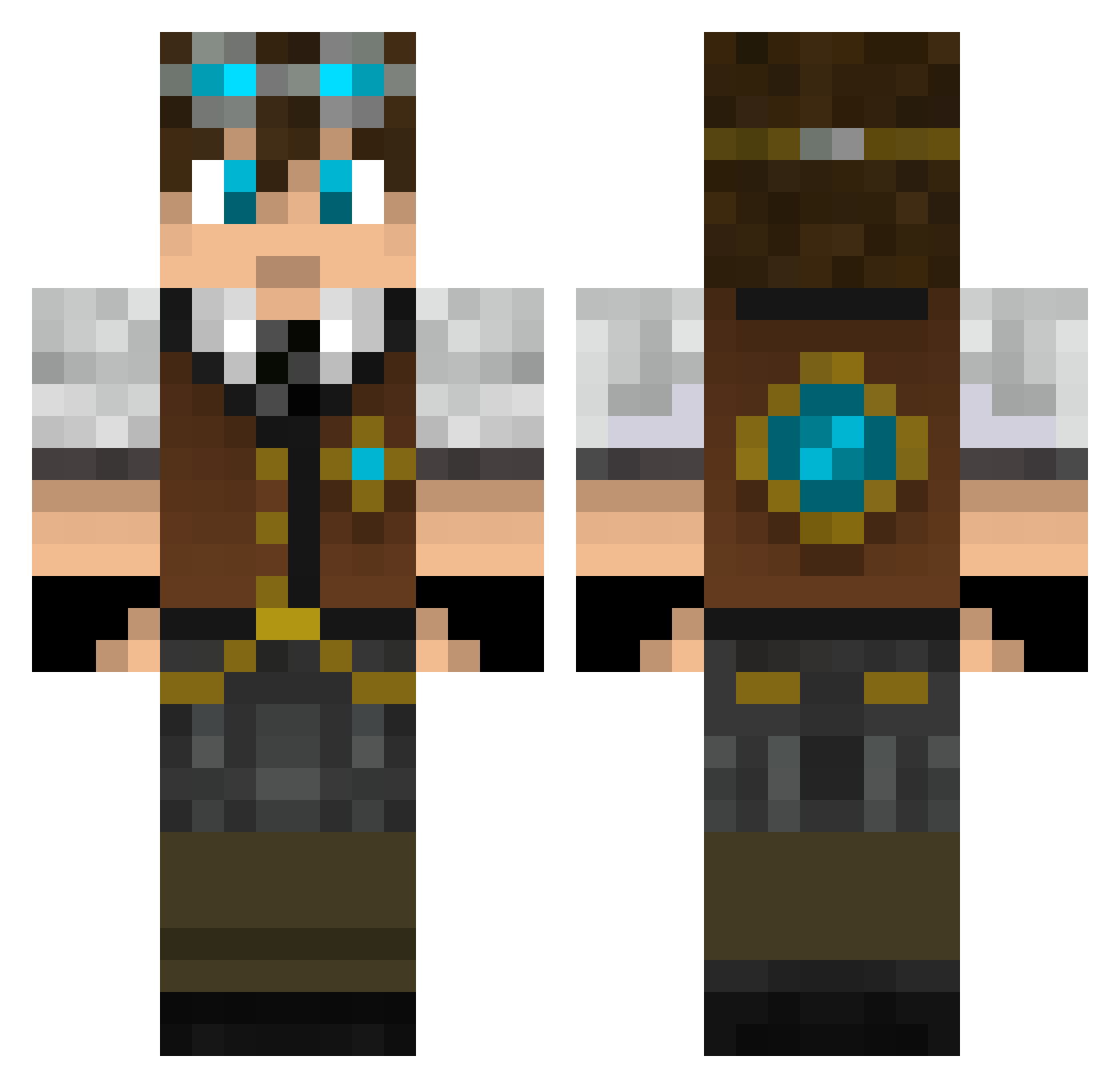 Shadow_raven Minecraft skin, front and back view