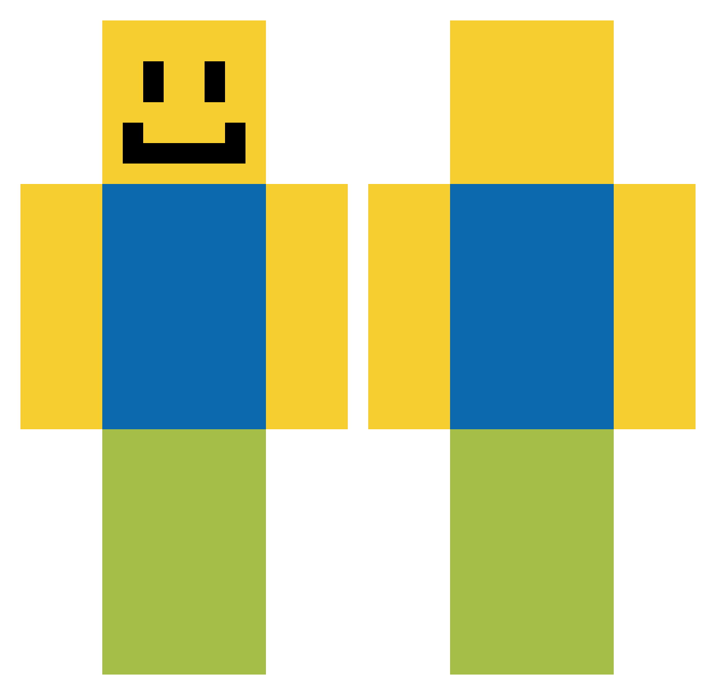 sockprinter Minecraft skin, front and back view