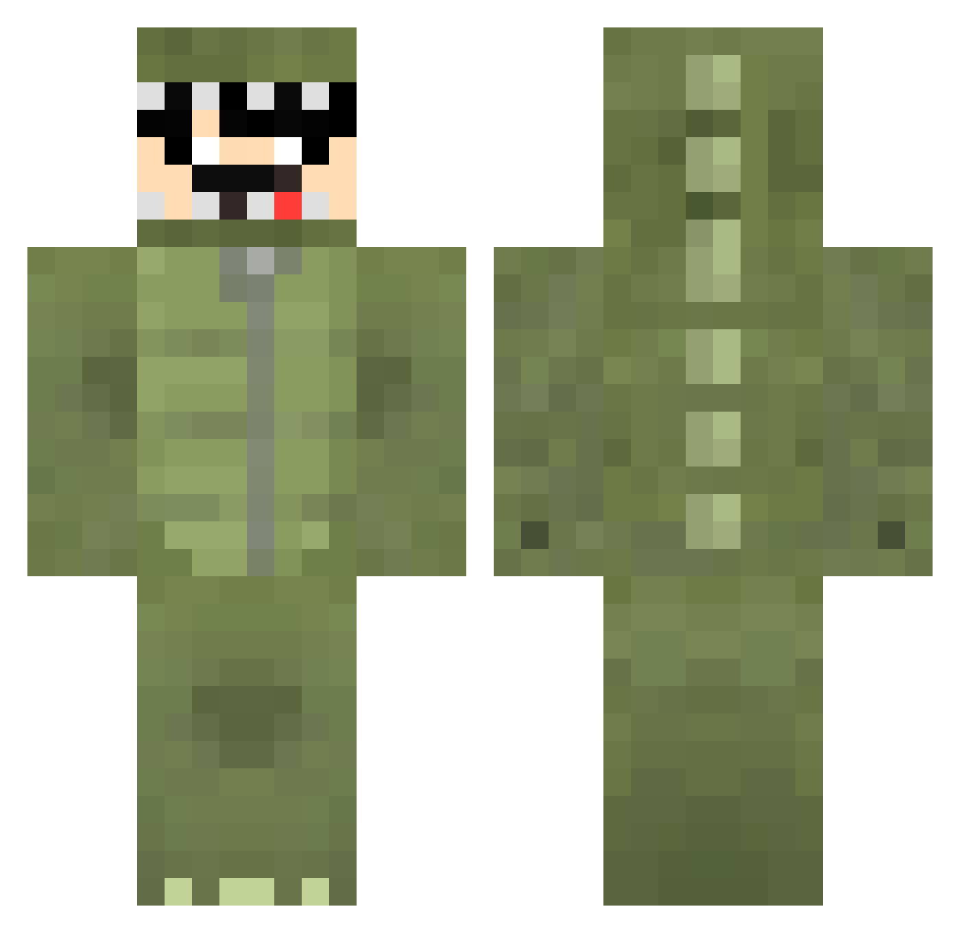 Luqueba Minecraft skin, front and back view
