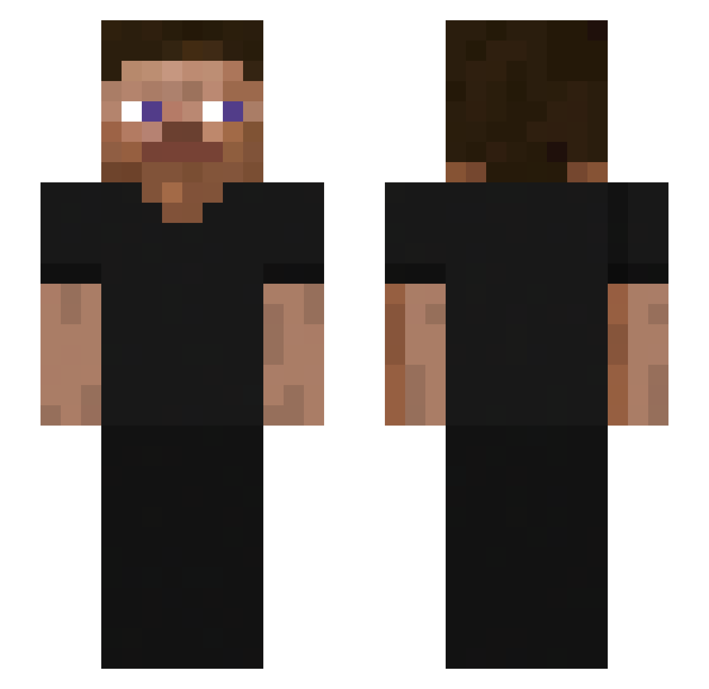 44soul Minecraft skin, front and back view