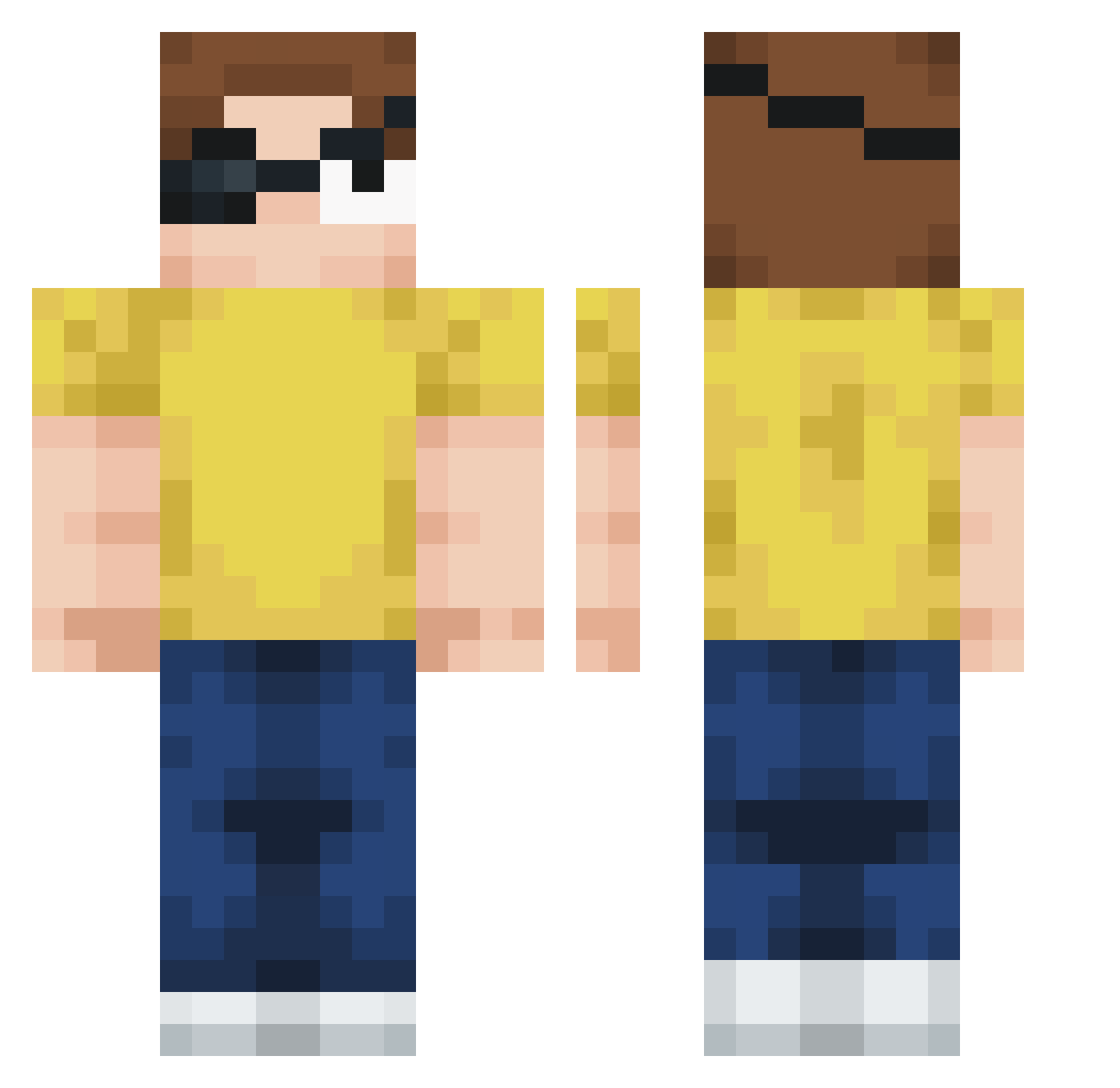 CS0_0 Minecraft skin, front and back view
