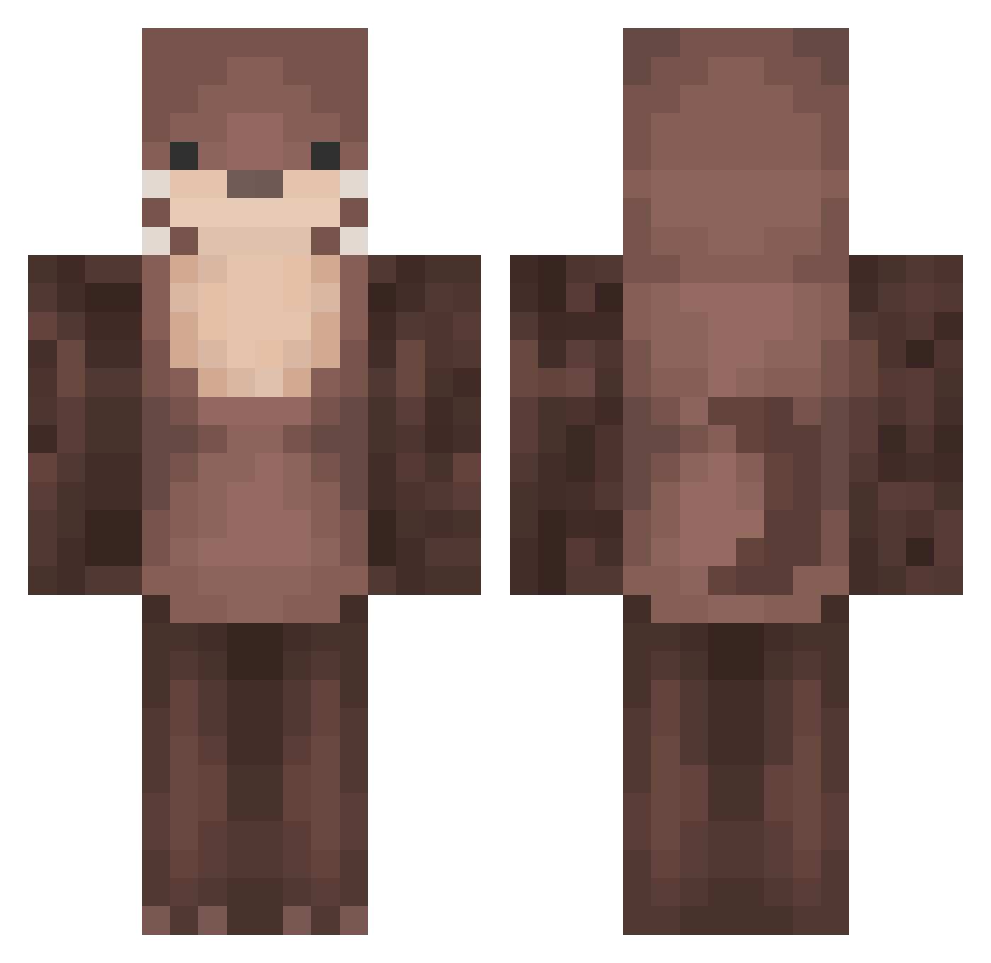 LowkAnOtter Minecraft skin, front and back view