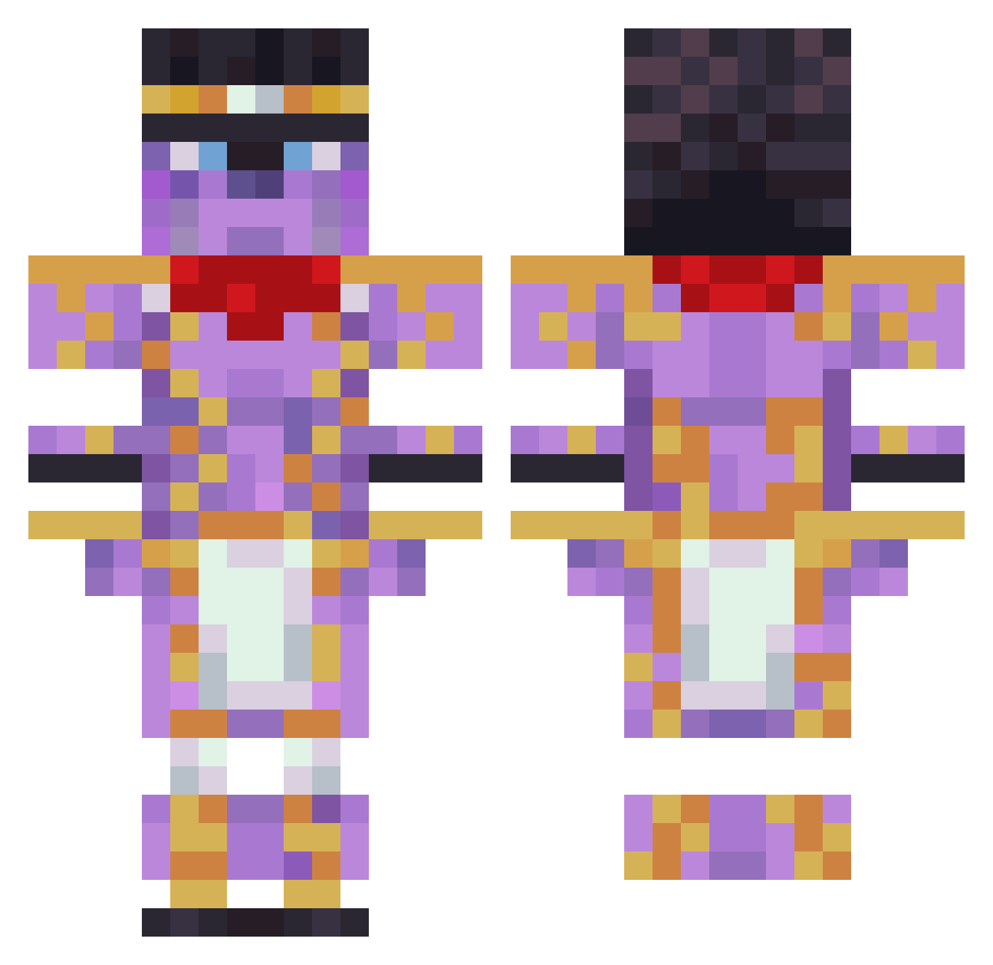 GhostlyOnMC Minecraft skin, front and back view