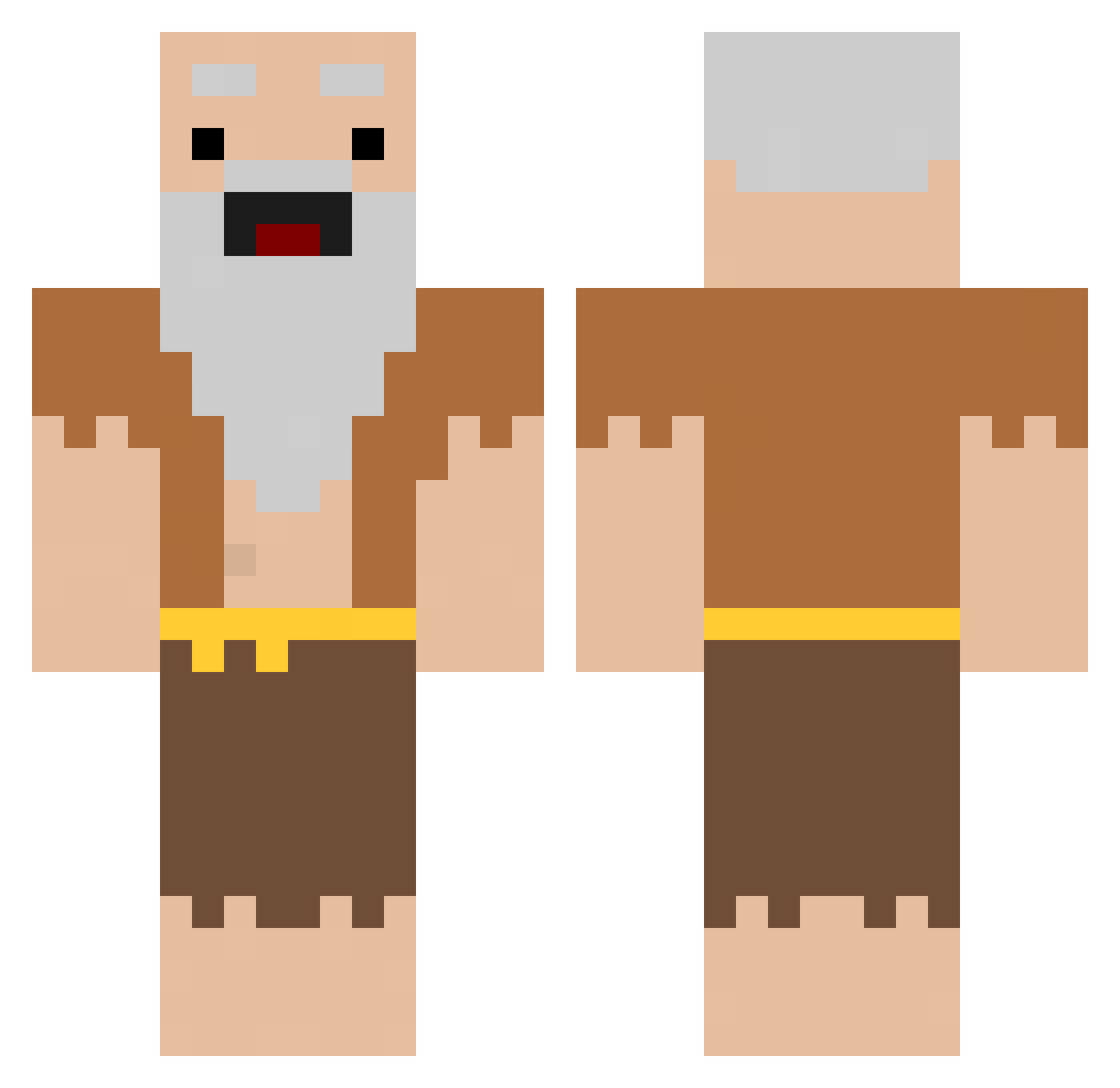 slow3ryg0 Minecraft skin, front and back view