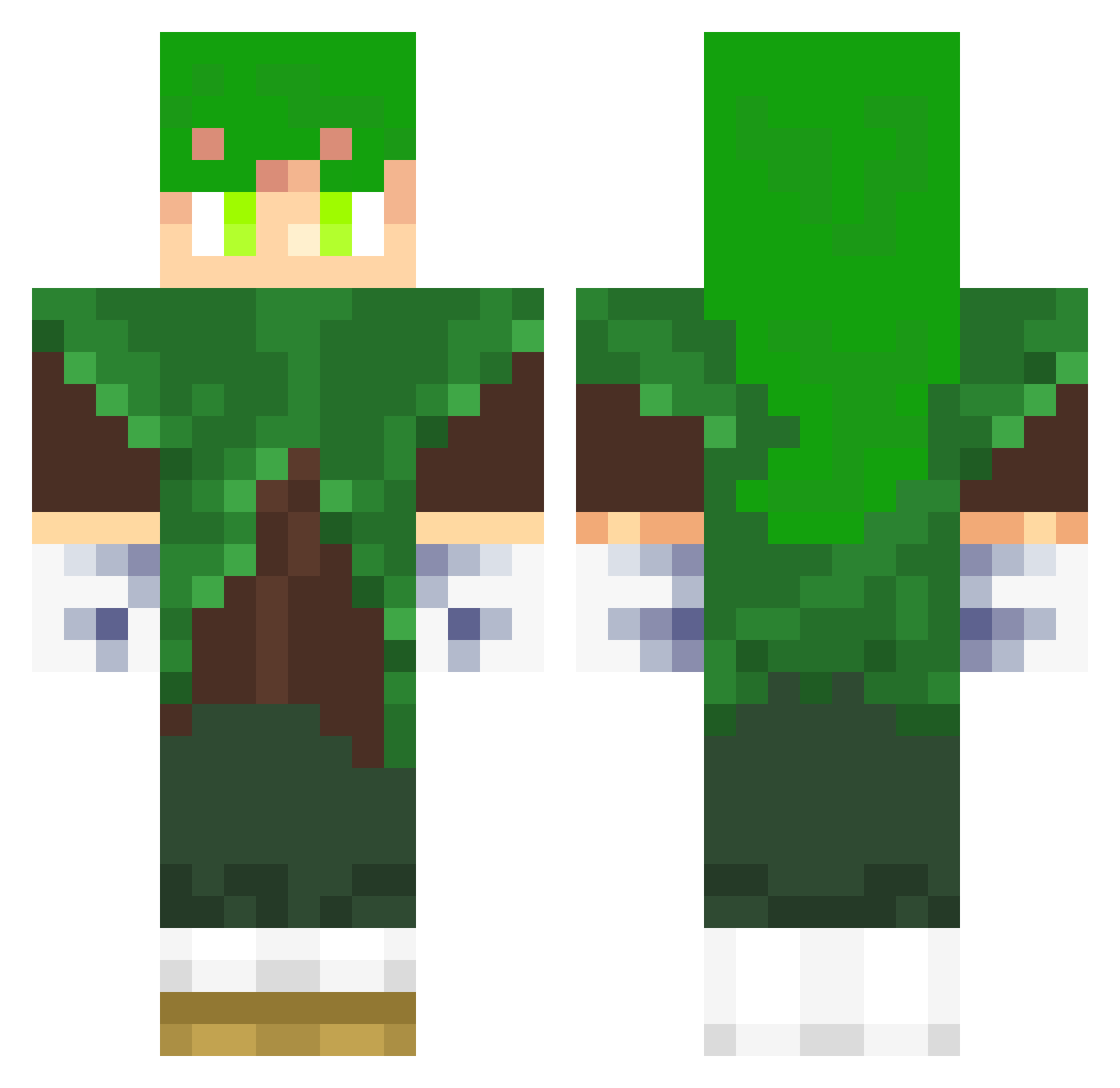 OrangJuke Minecraft skin, front and back view