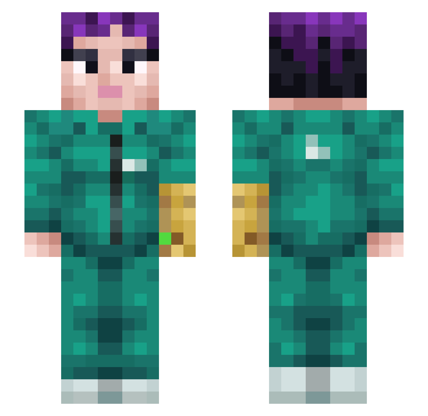 Milink Minecraft skin, front and back view