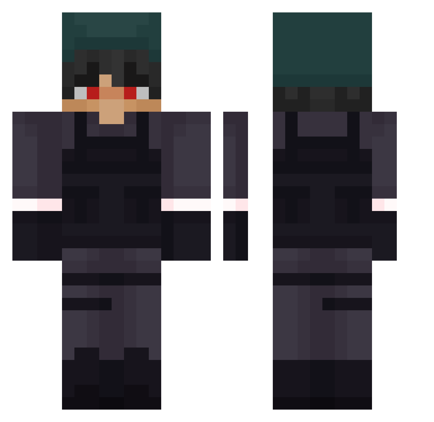 natsu55118 Minecraft skin, front and back view