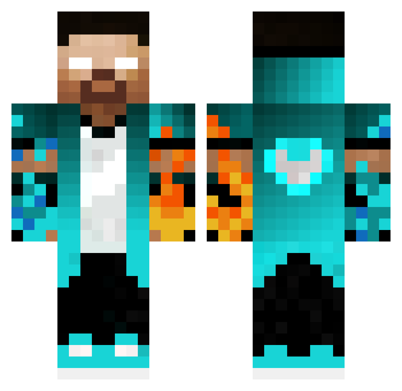 Yoyobro5 Minecraft skin, front and back view