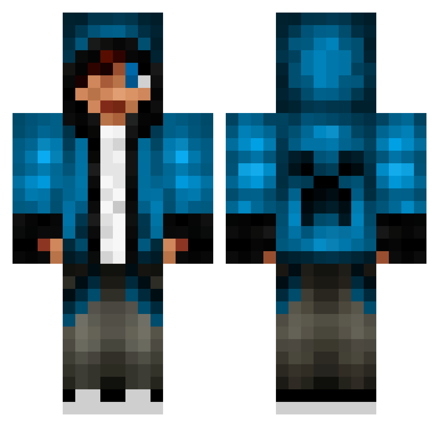 white_shadow32 Minecraft skin, front and back view