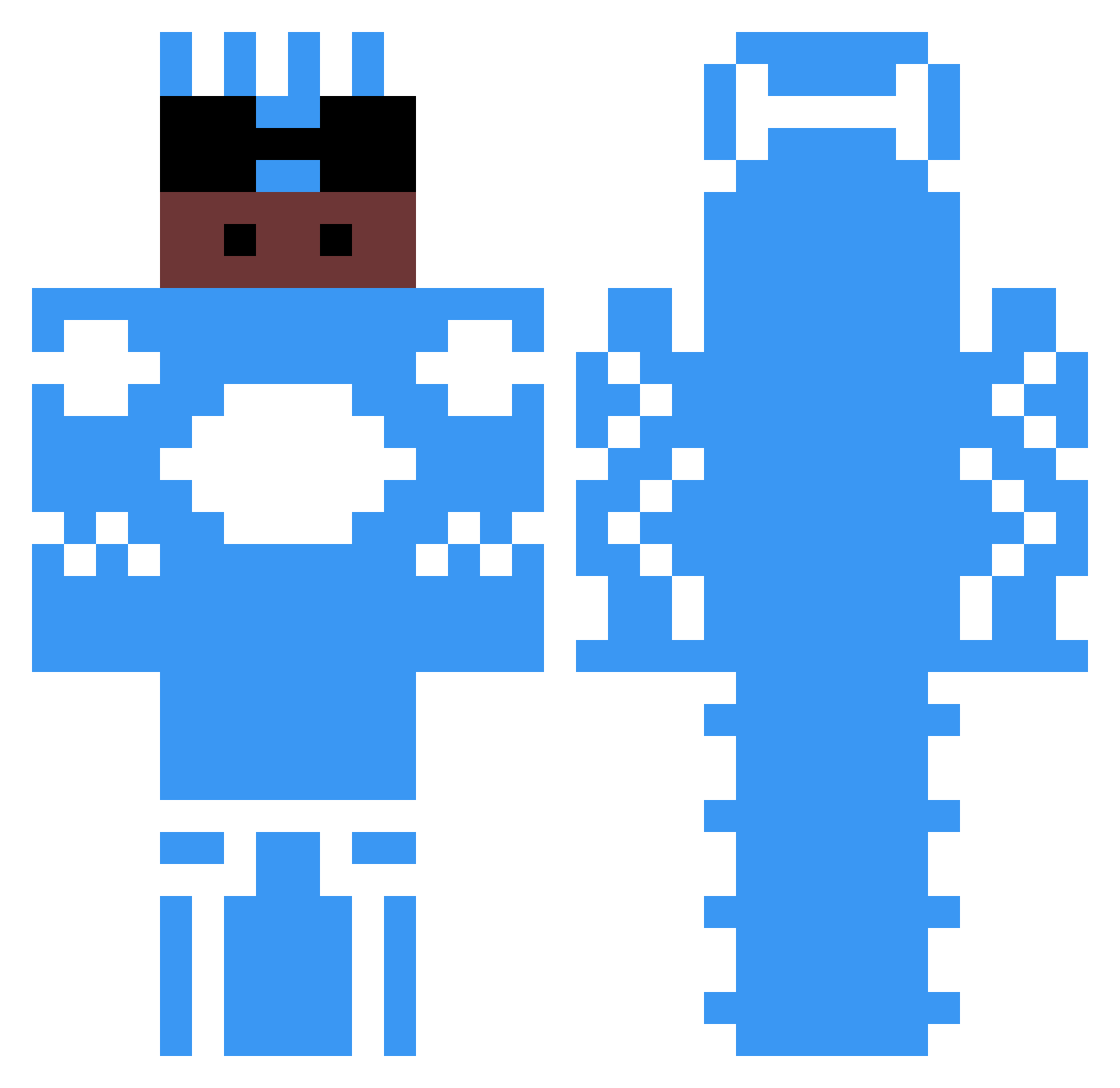 yoyoryoshi Minecraft skin, front and back view