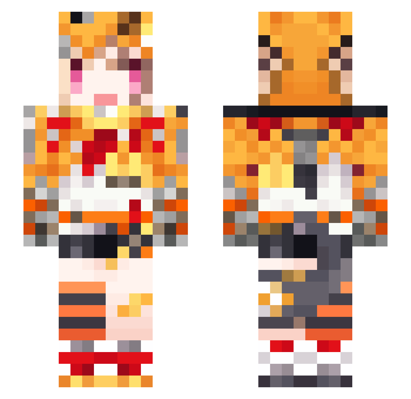 Rikoi Minecraft skin, front and back view
