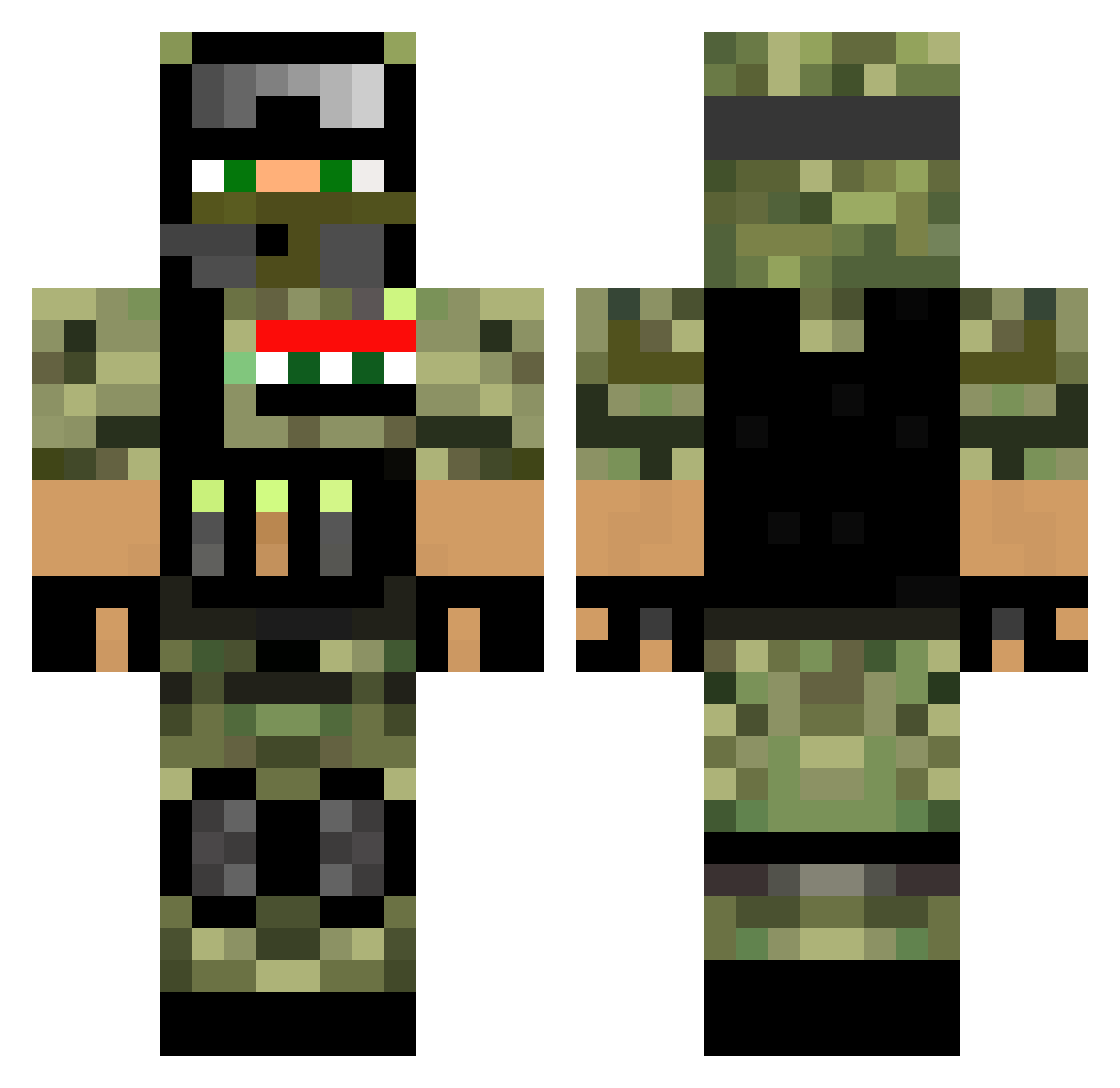 Red7Sun Minecraft skin, front and back view