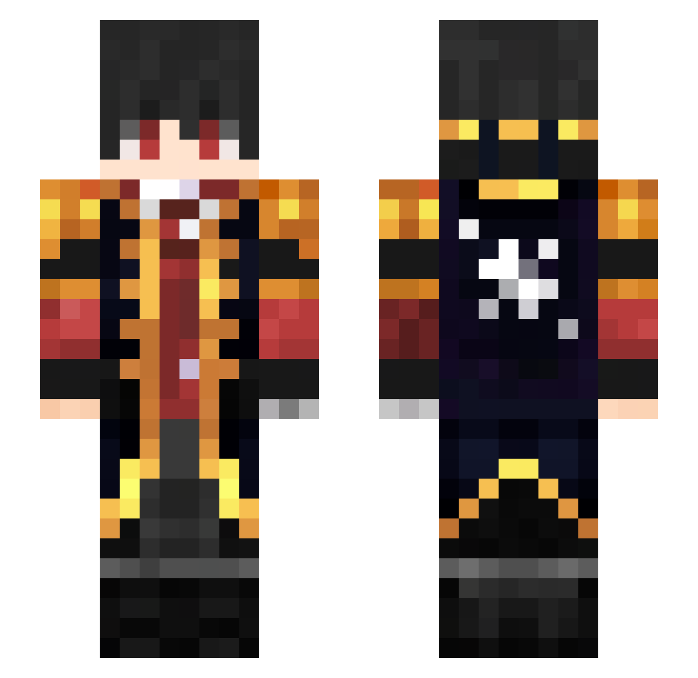 SPAM11 Minecraft skin, front and back view