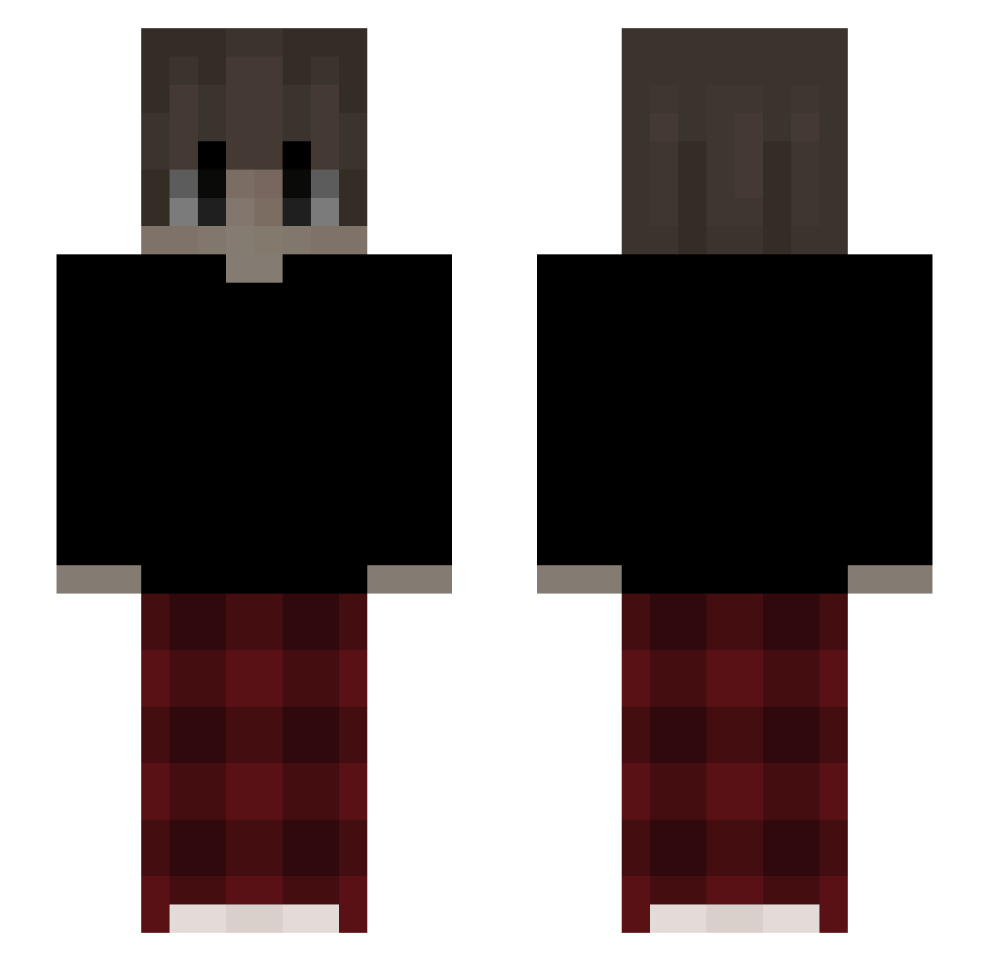richyRD Minecraft skin, front and back view