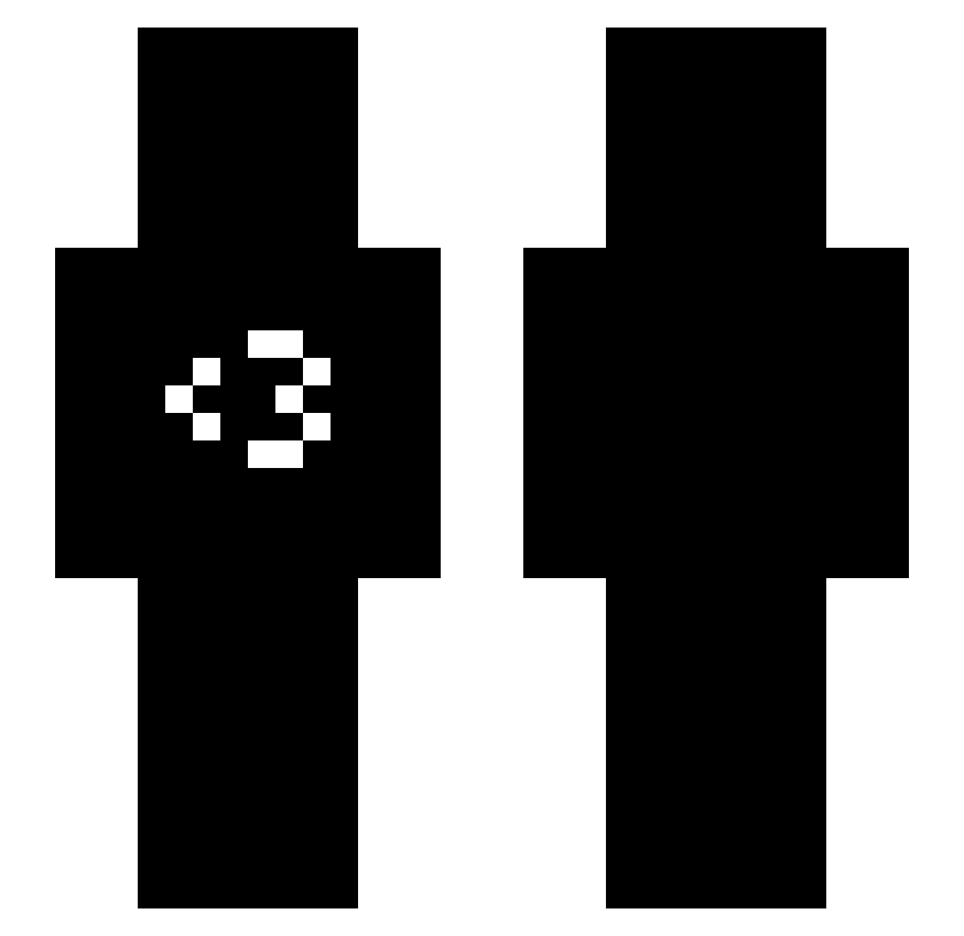 xuwf Minecraft skin, front and back view