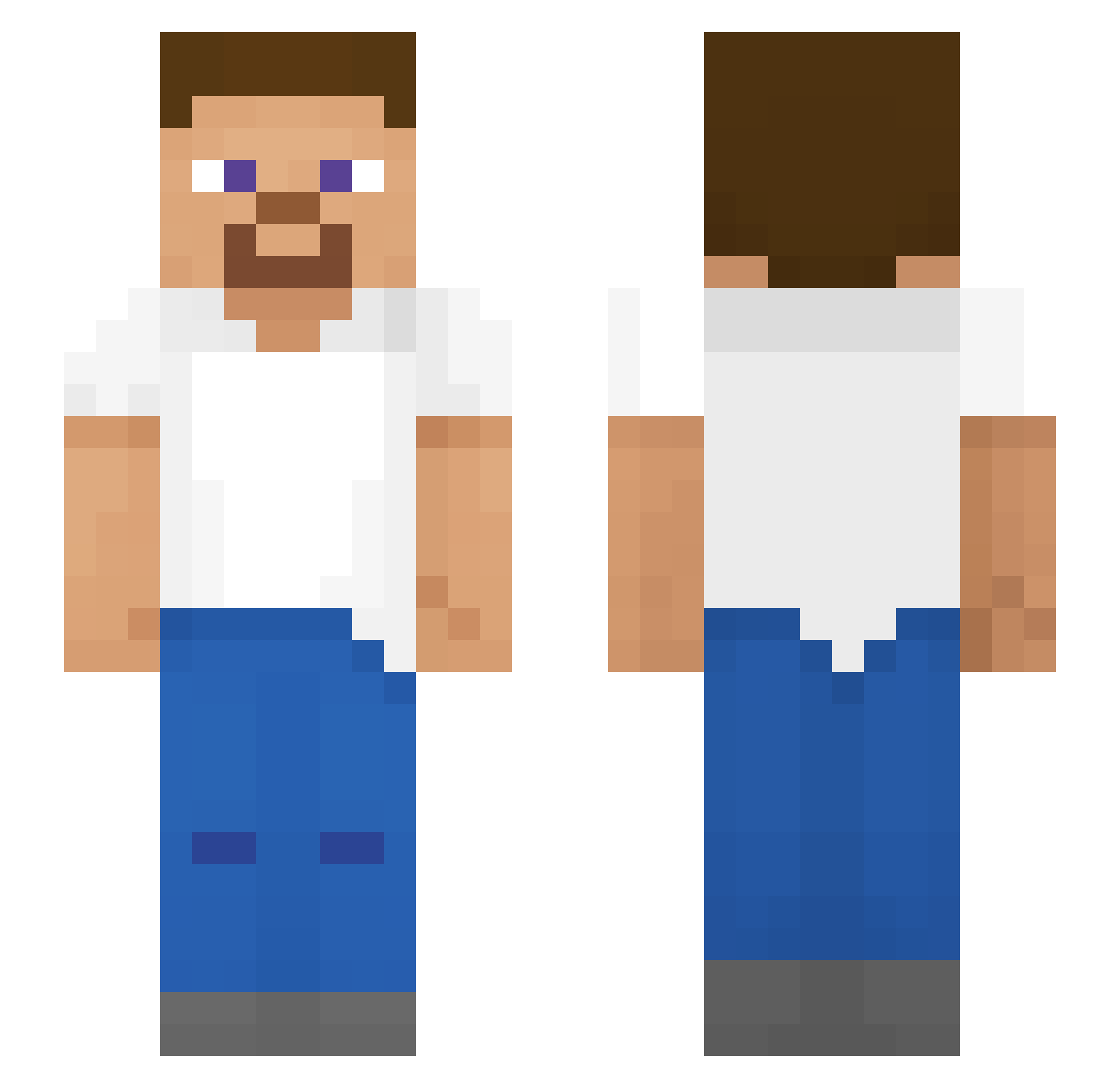 ValiXT Minecraft skin, front and back view