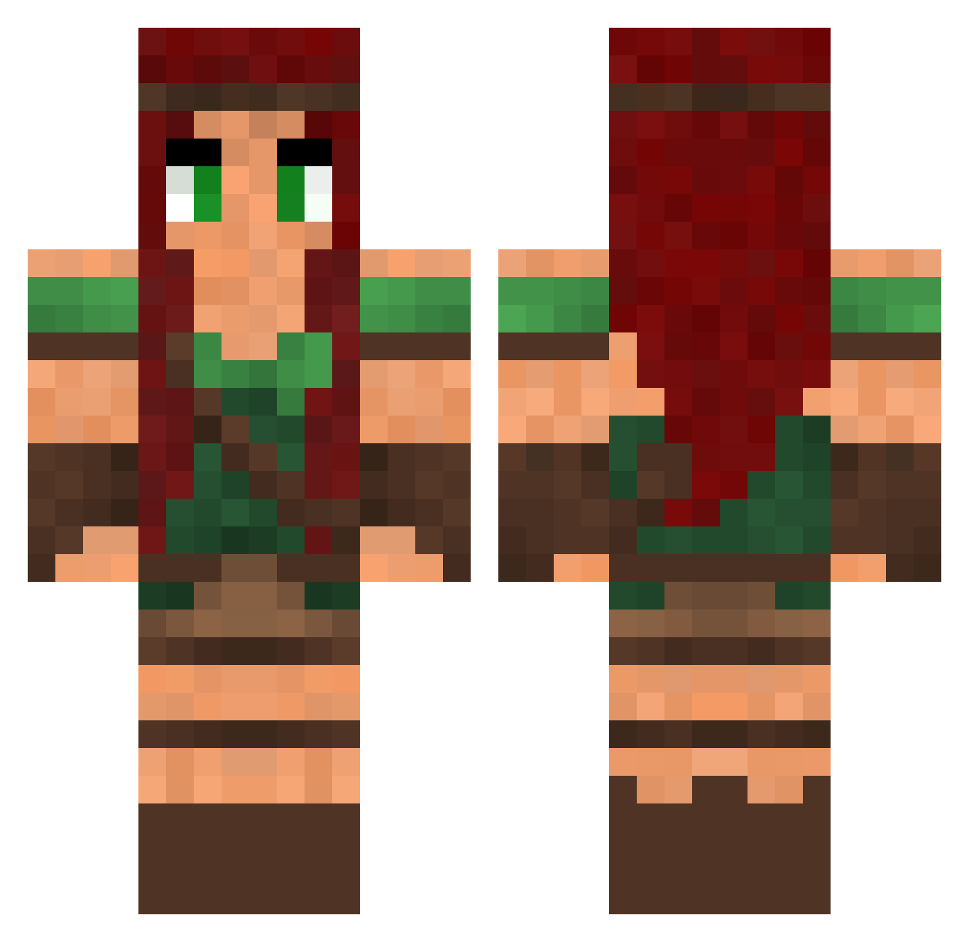 Cassandre Minecraft skin, front and back view