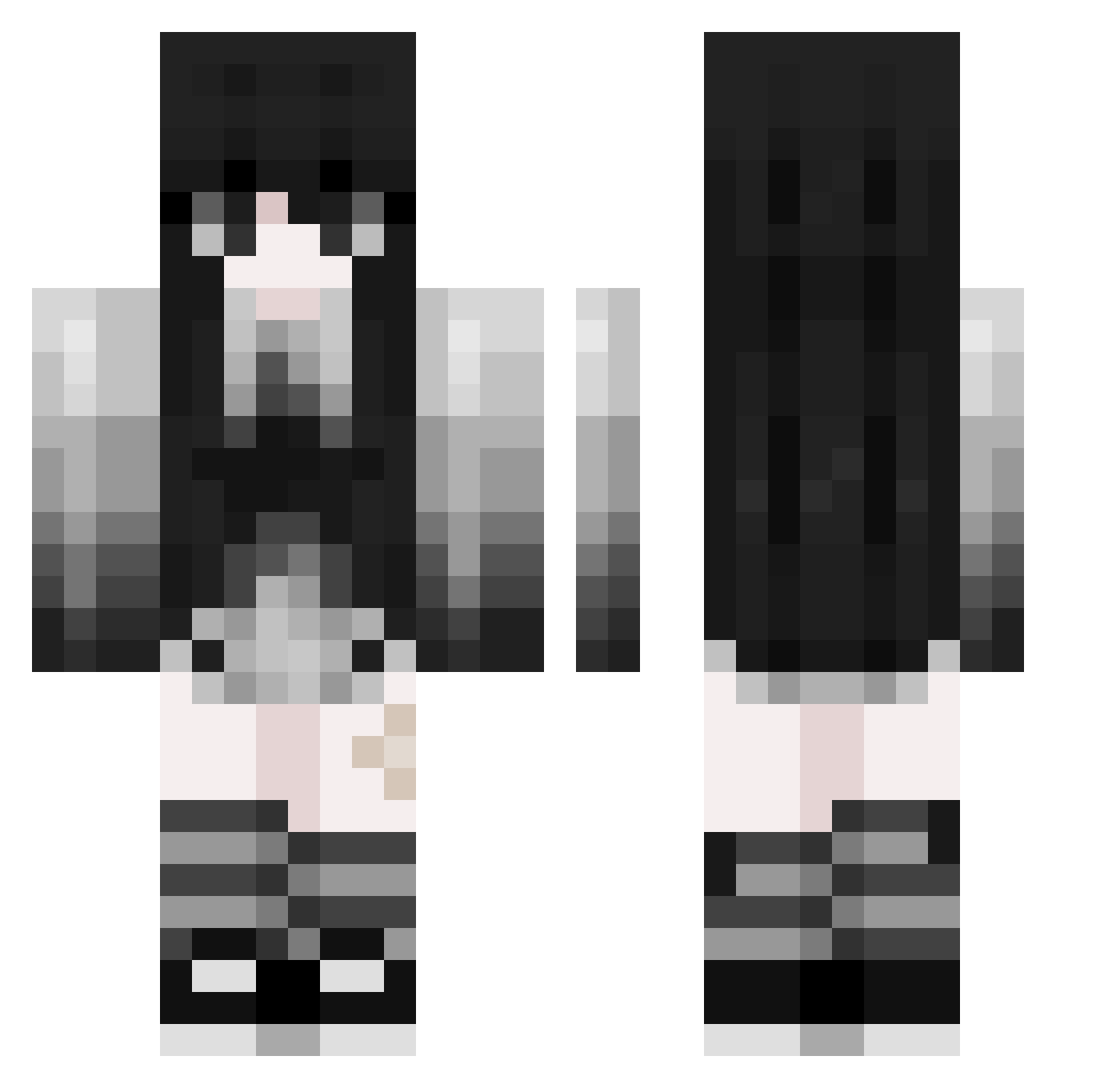 Aazurraa Minecraft skin, front and back view