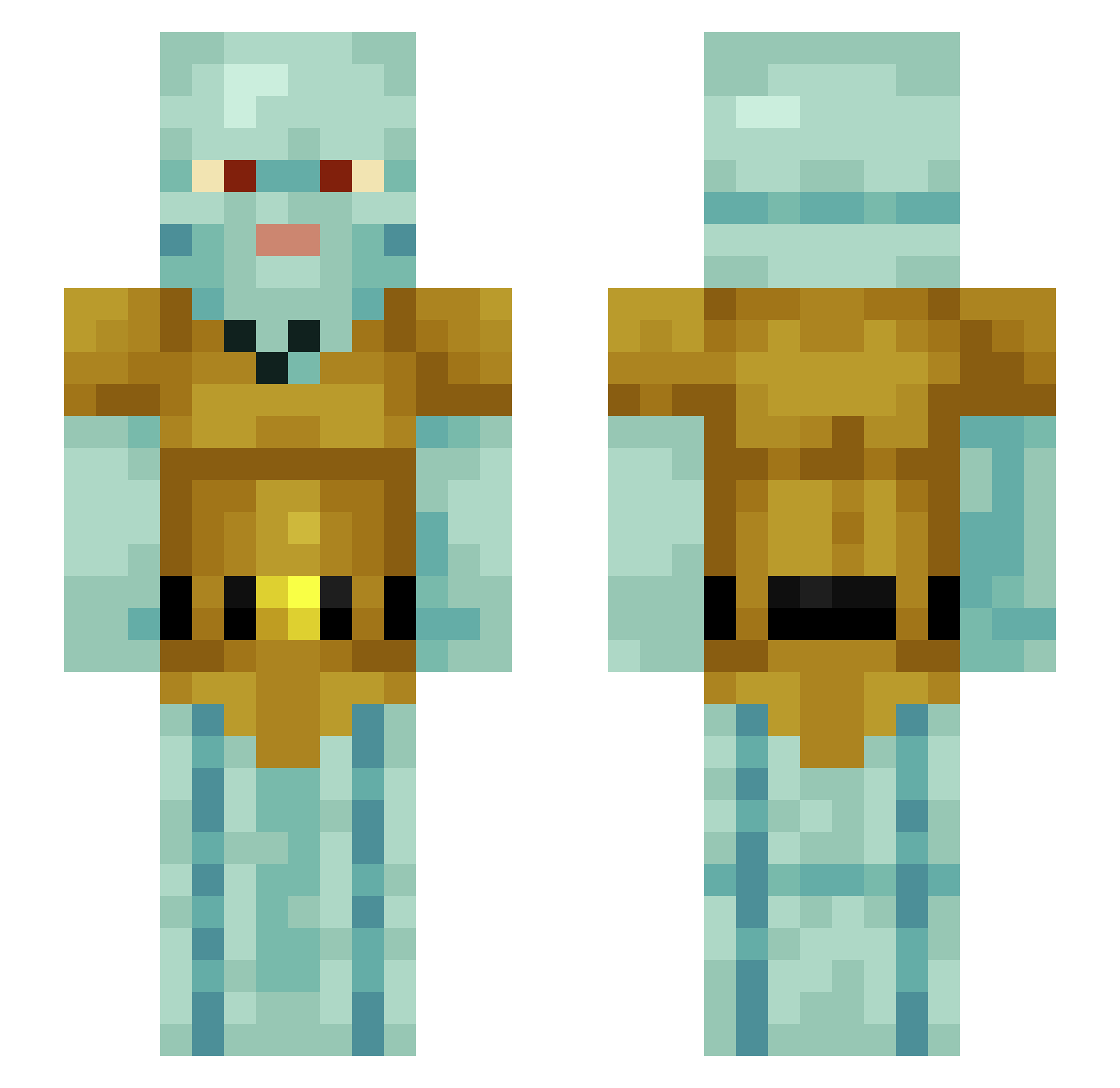 khhvtruecel Minecraft skin, front and back view