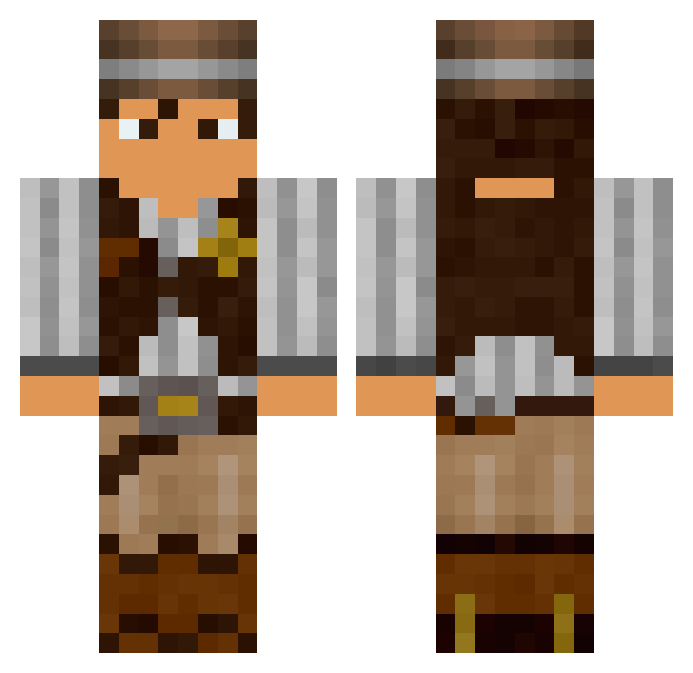 Wildwest1410 Minecraft skin, front and back view