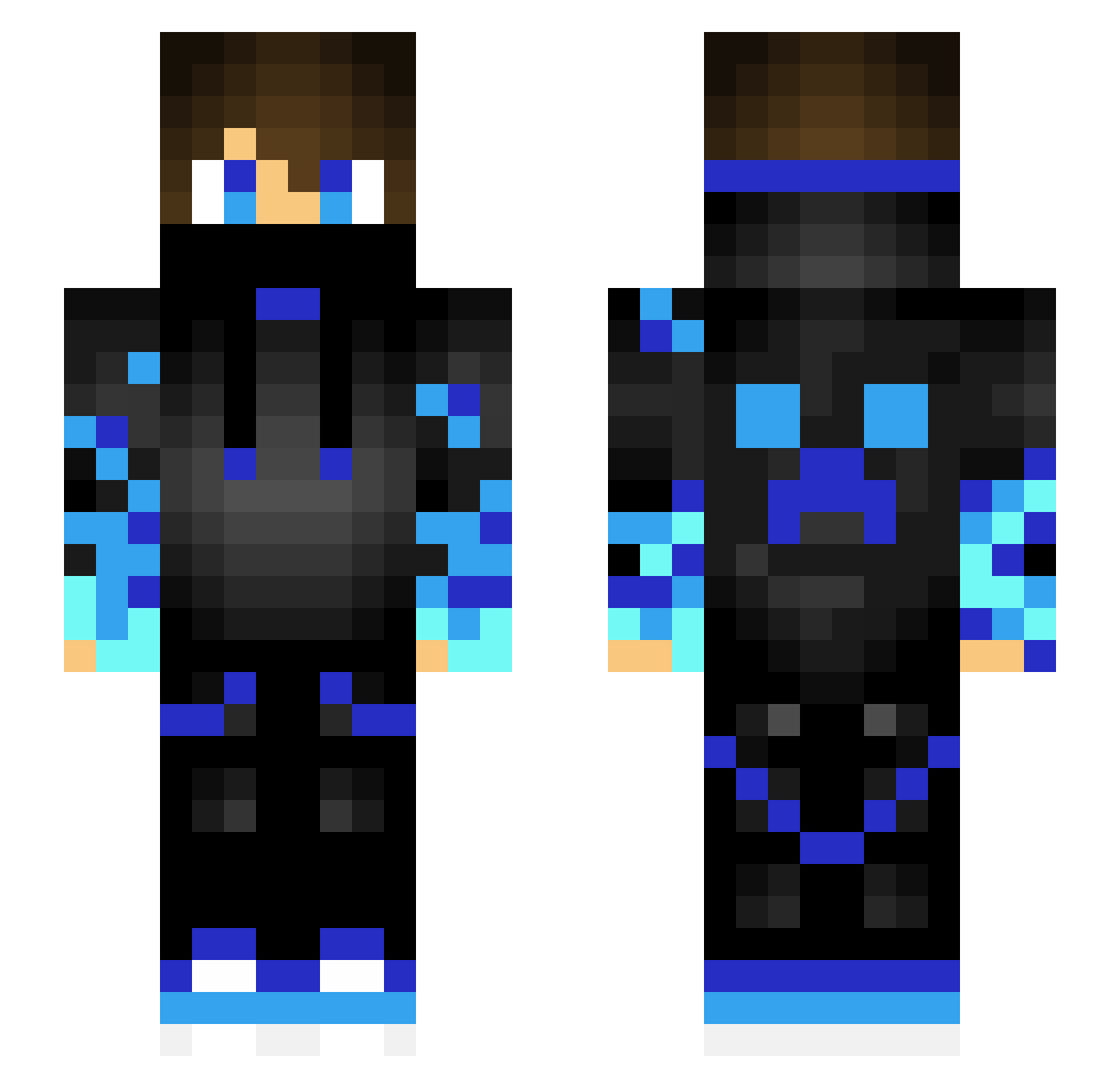 Propernoob56 Minecraft skin, front and back view